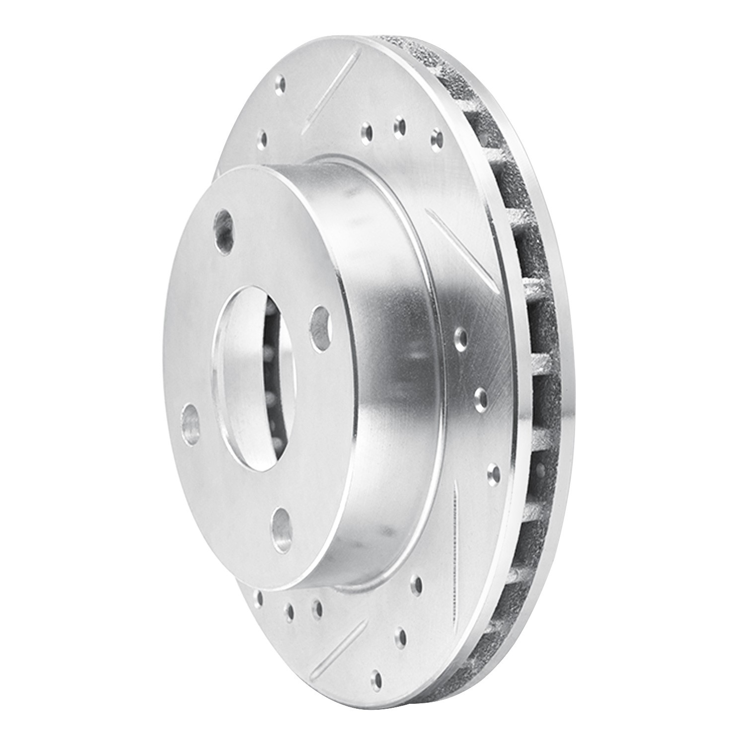 DYN 631-54007L DFC Brake Rotor - Drilled and Slotted - Silver - Image 3