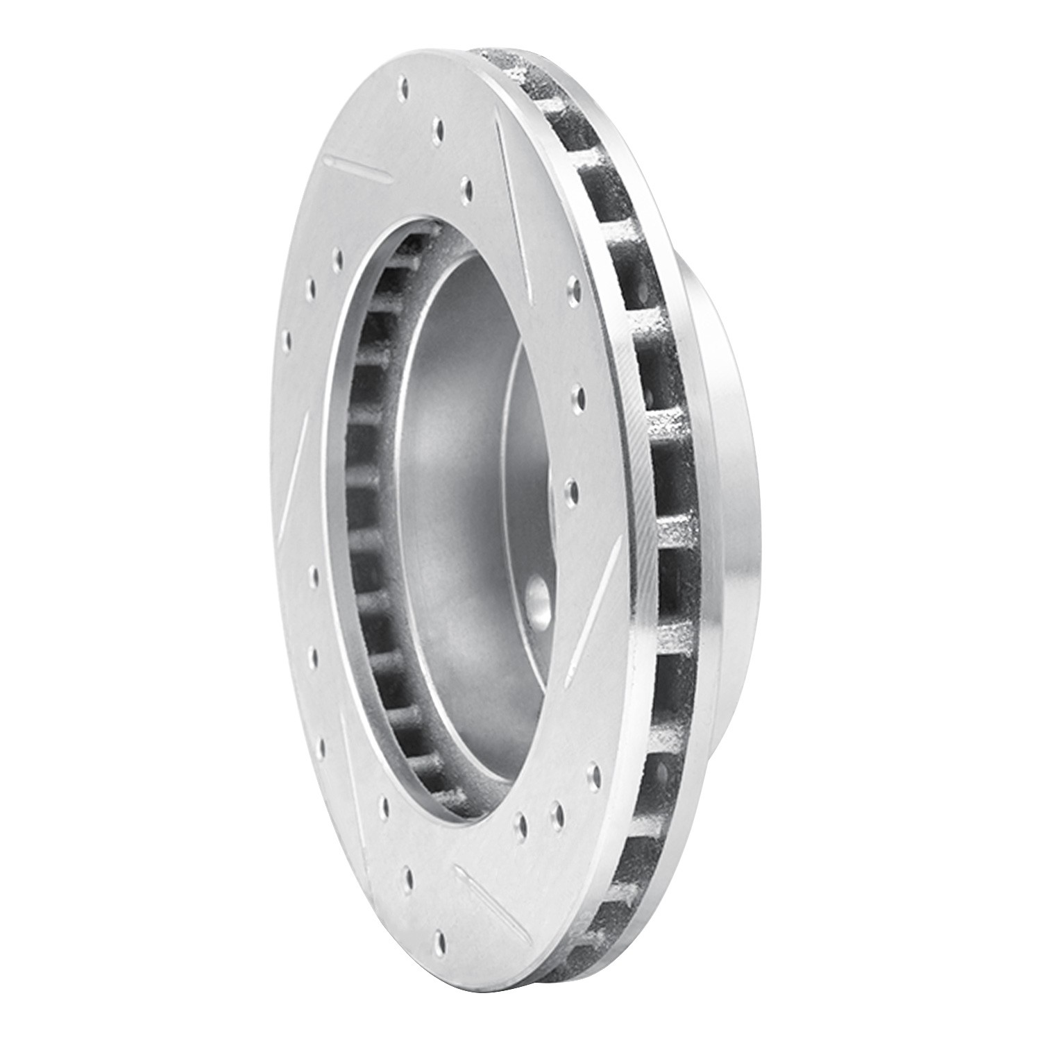 DYN 631-54007L DFC Brake Rotor - Drilled and Slotted - Silver - Image 2
