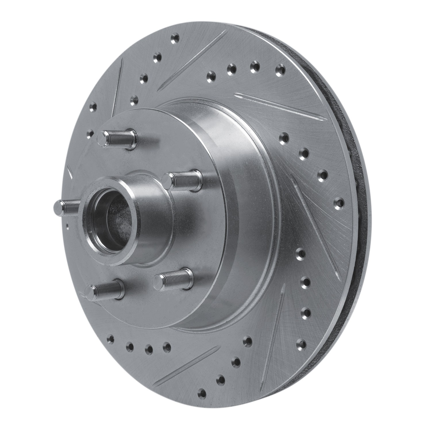 DYN 631-54008L DFC Brake Rotor - Drilled and Slotted - Silver - Image 3