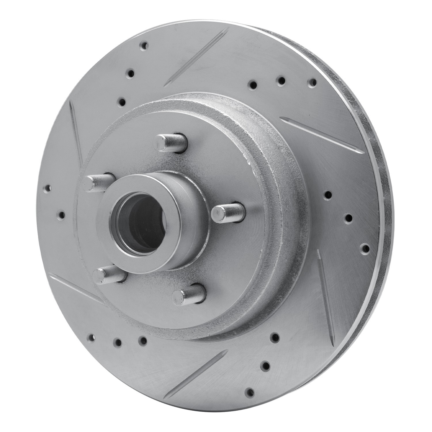 DYN 631-54009L DFC Brake Rotor - Drilled and Slotted - Silver - Image 2