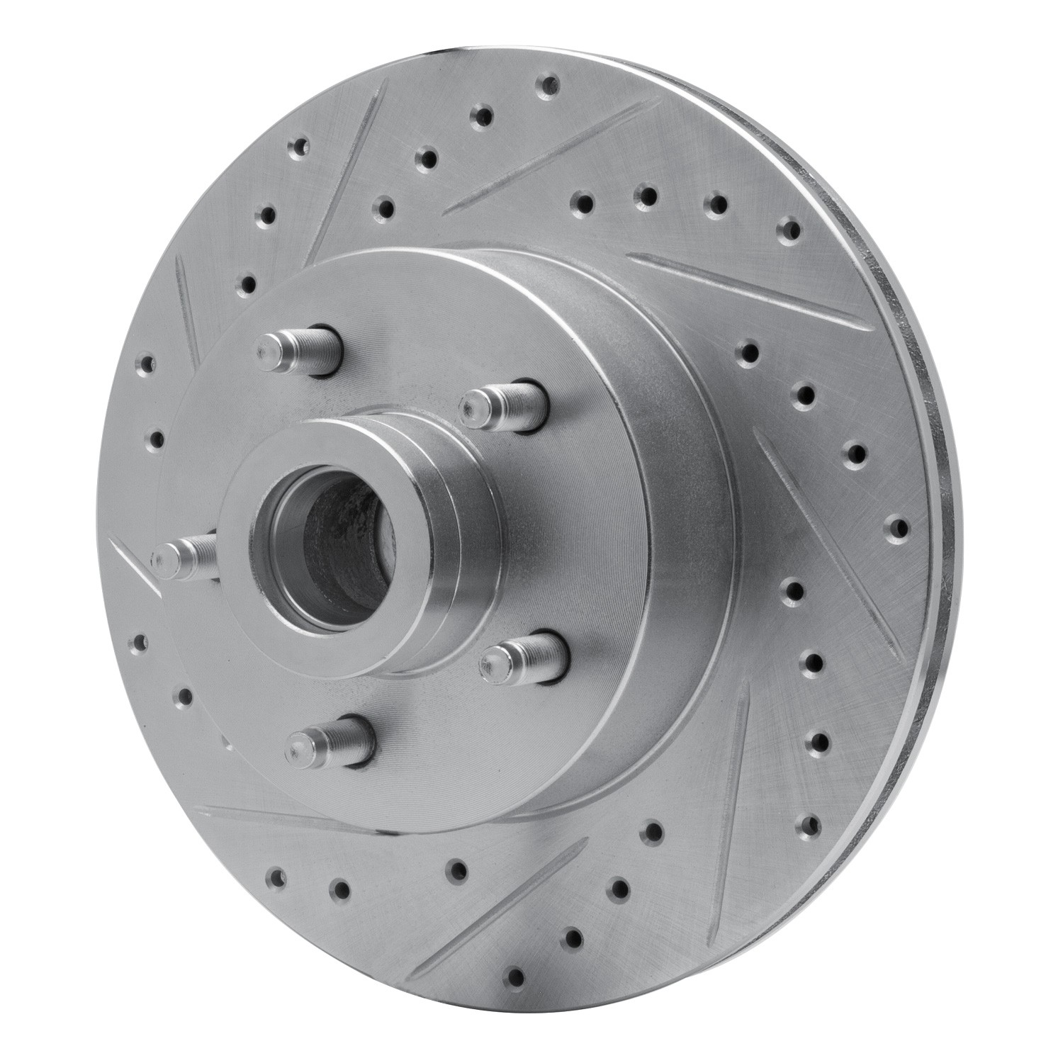 DYN 631-54014L DFC Brake Rotor - Drilled and Slotted - Silver - Image 3