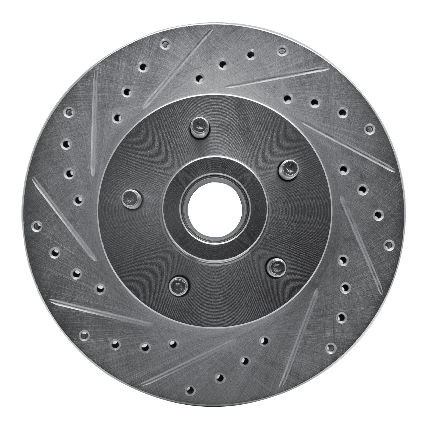 DYN 631-54014L DFC Brake Rotor - Drilled and Slotted - Silver