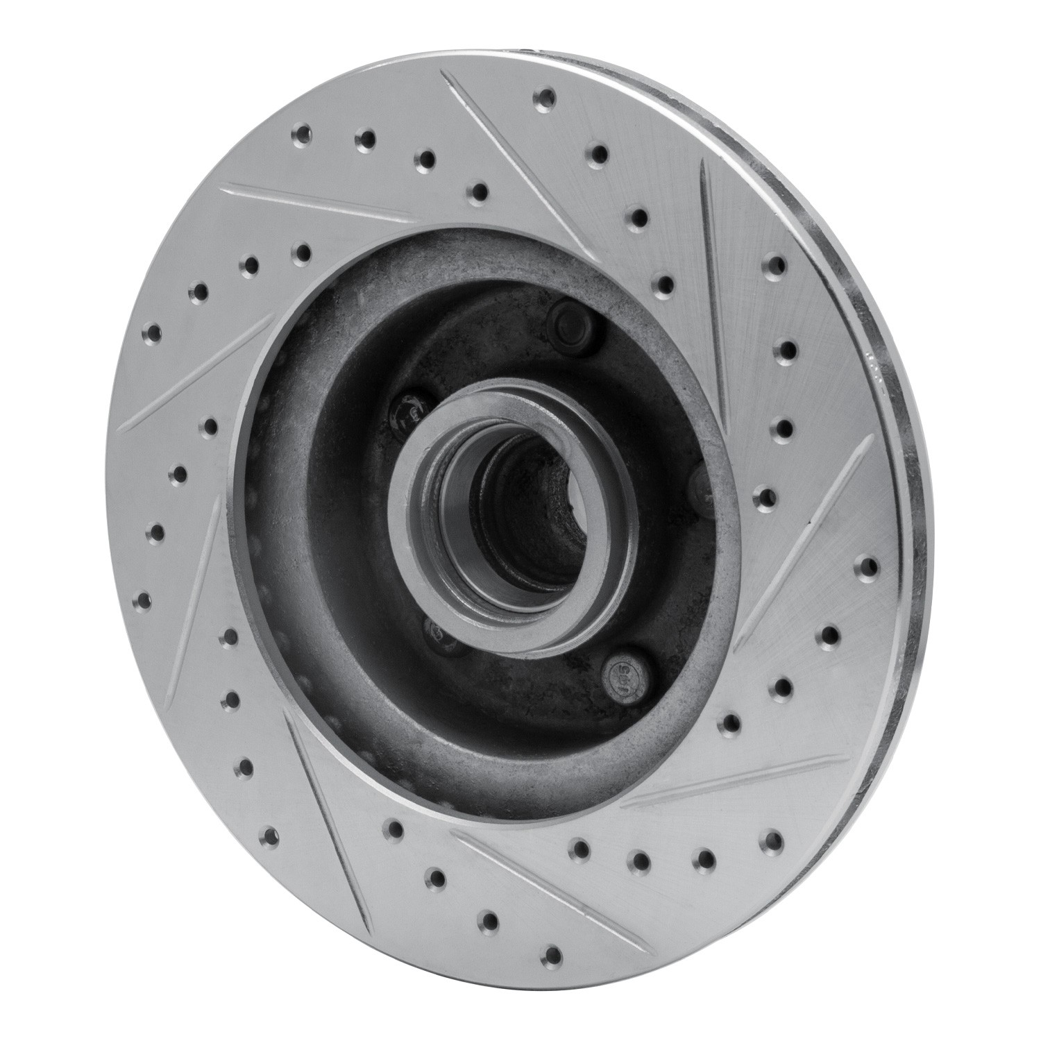 DYN 631-54014L DFC Brake Rotor - Drilled and Slotted - Silver - Image 2