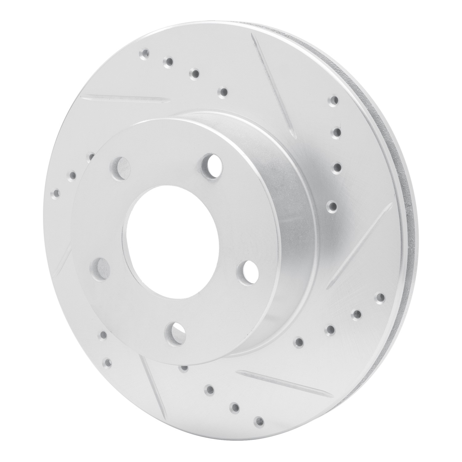 DYN 631-54016D DFC Brake Rotor - Drilled and Slotted - Silver - Image 3