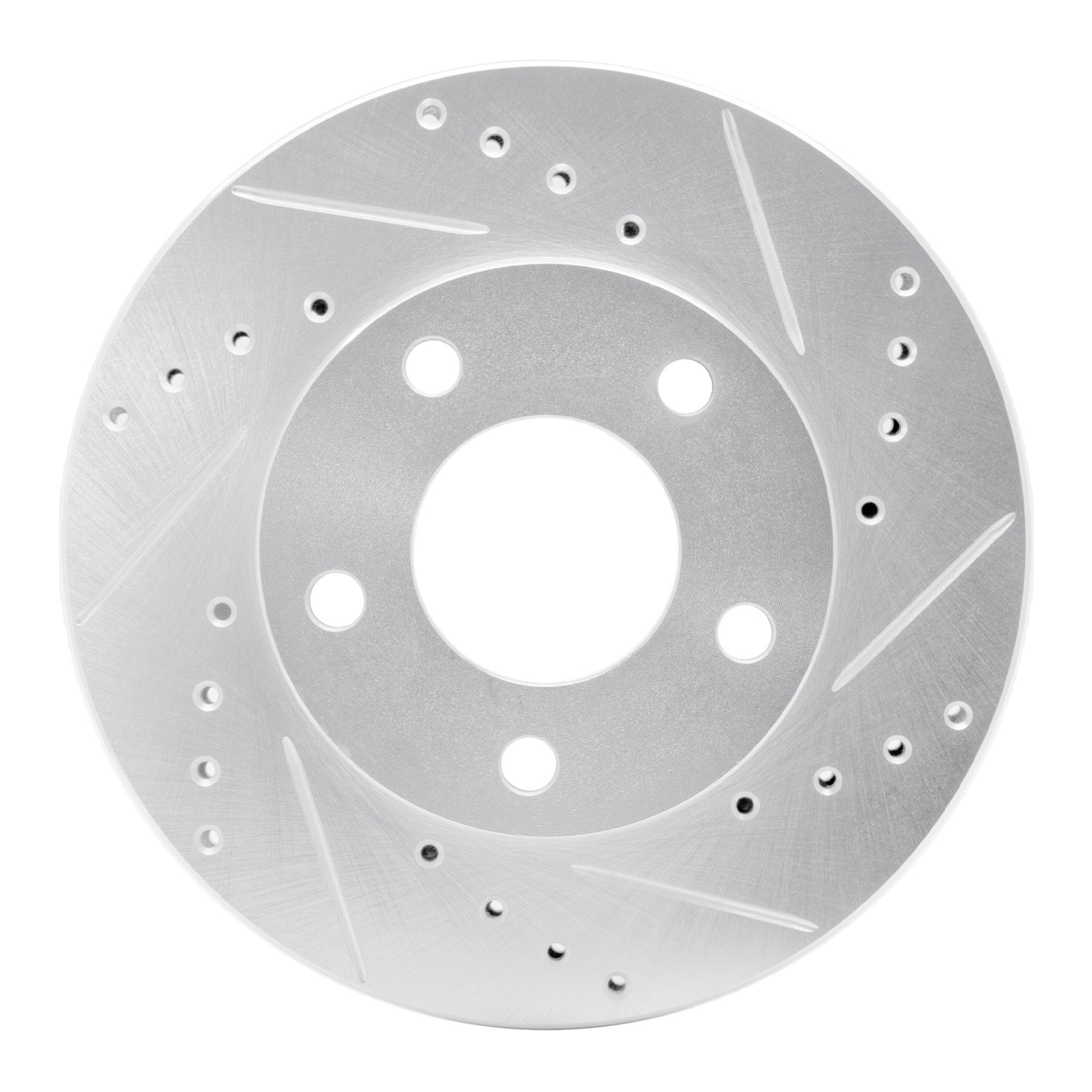 DYN 631-54016D DFC Brake Rotor - Drilled and Slotted - Silver