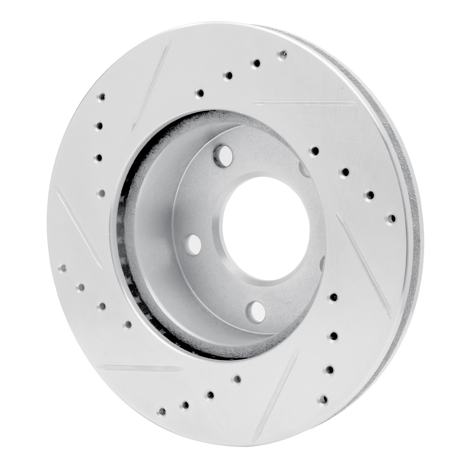 DYN 631-54016D DFC Brake Rotor - Drilled and Slotted - Silver - Image 2