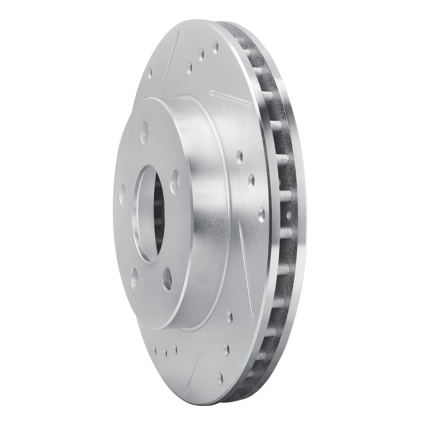 DYN 631-54020L DFC Brake Rotor - Drilled and Slotted - Silver - Image 3