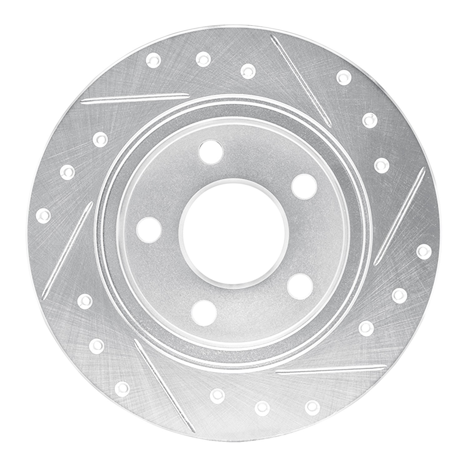 DYN 631-54032L DFC Brake Rotor - Drilled and Slotted - Silver - Image 3