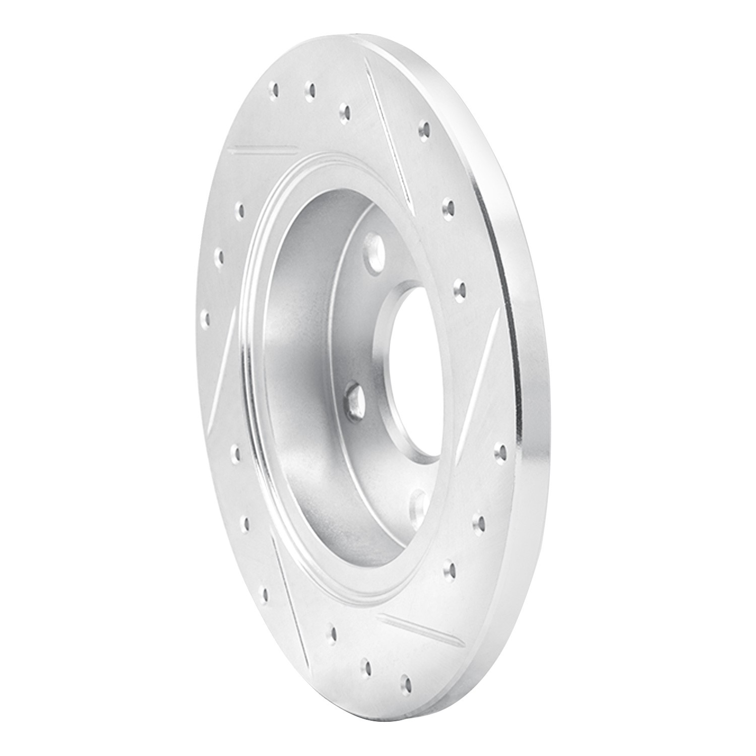 DYN 631-54032L DFC Brake Rotor - Drilled and Slotted - Silver - Image 2