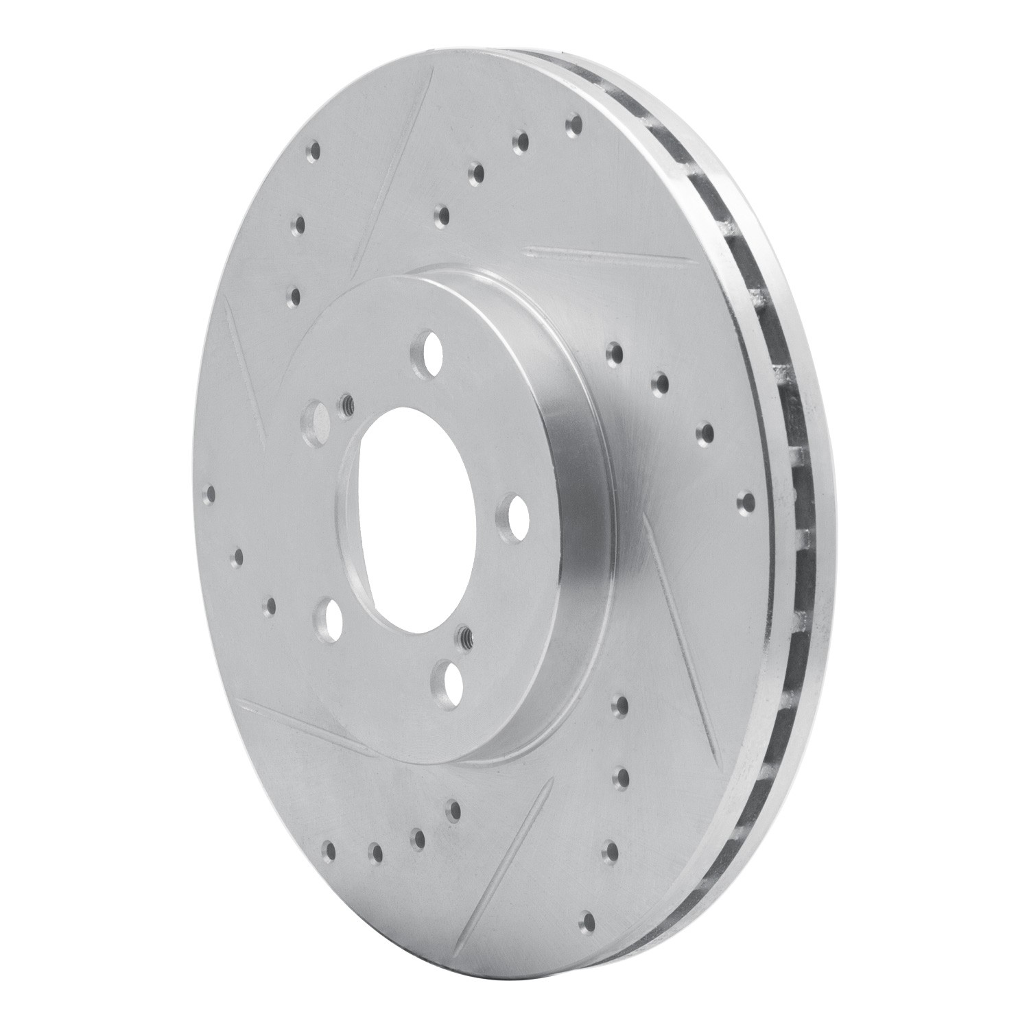 DYN 631-54038L DFC Brake Rotor - Drilled and Slotted - Silver - Image 2