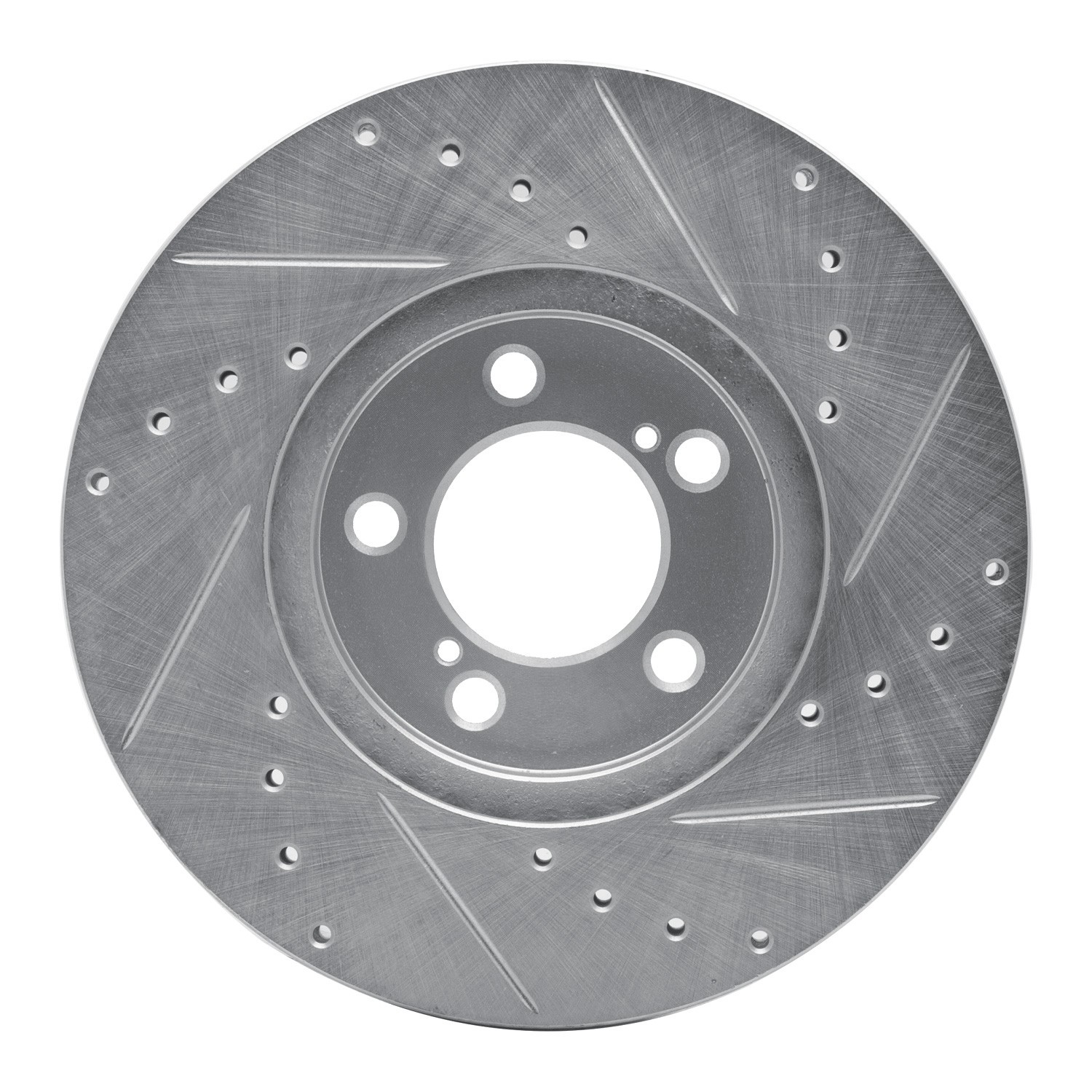 DYN 631-54038L DFC Brake Rotor - Drilled and Slotted - Silver - Image 3