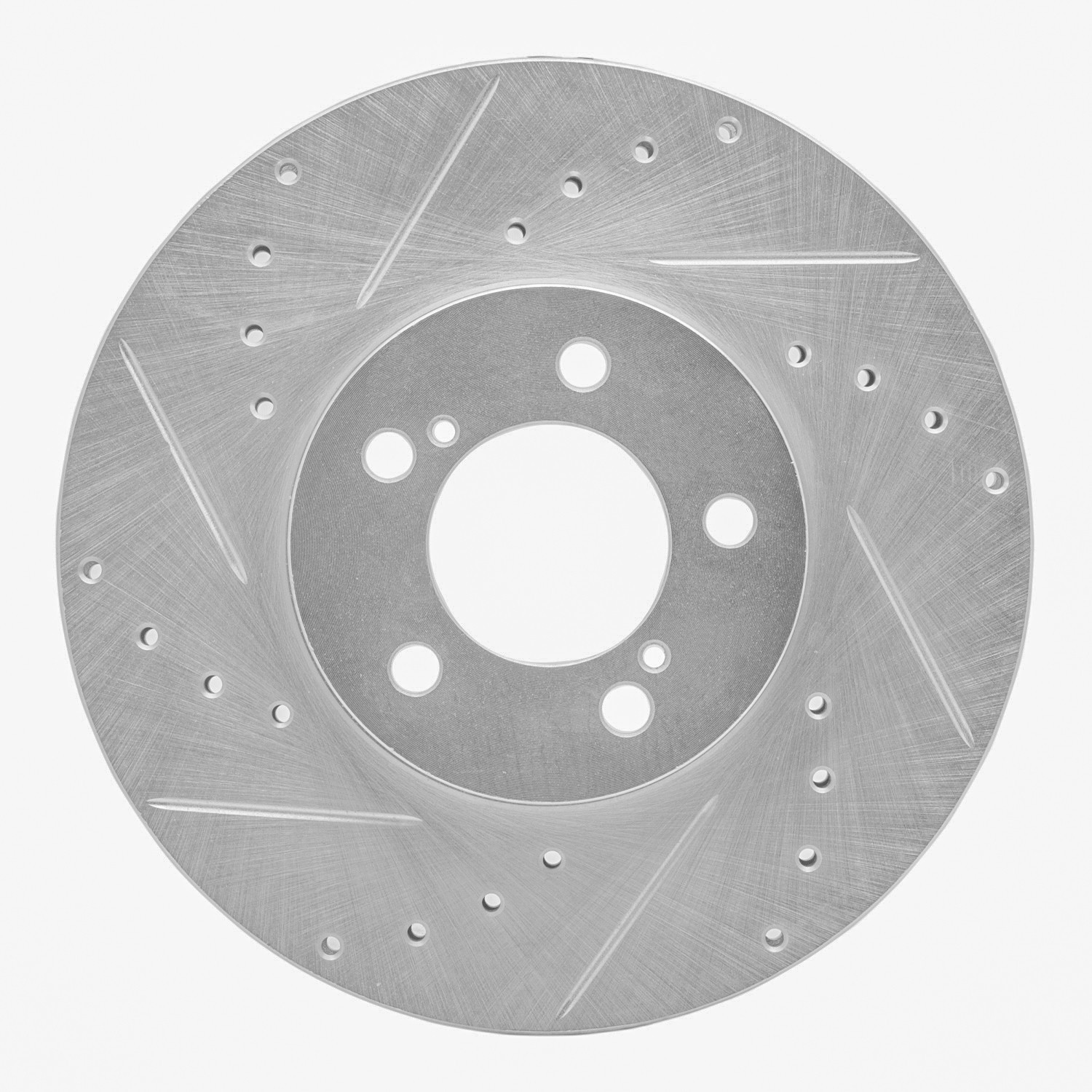 DYN 631-54038L DFC Brake Rotor - Drilled and Slotted - Silver - Image 4