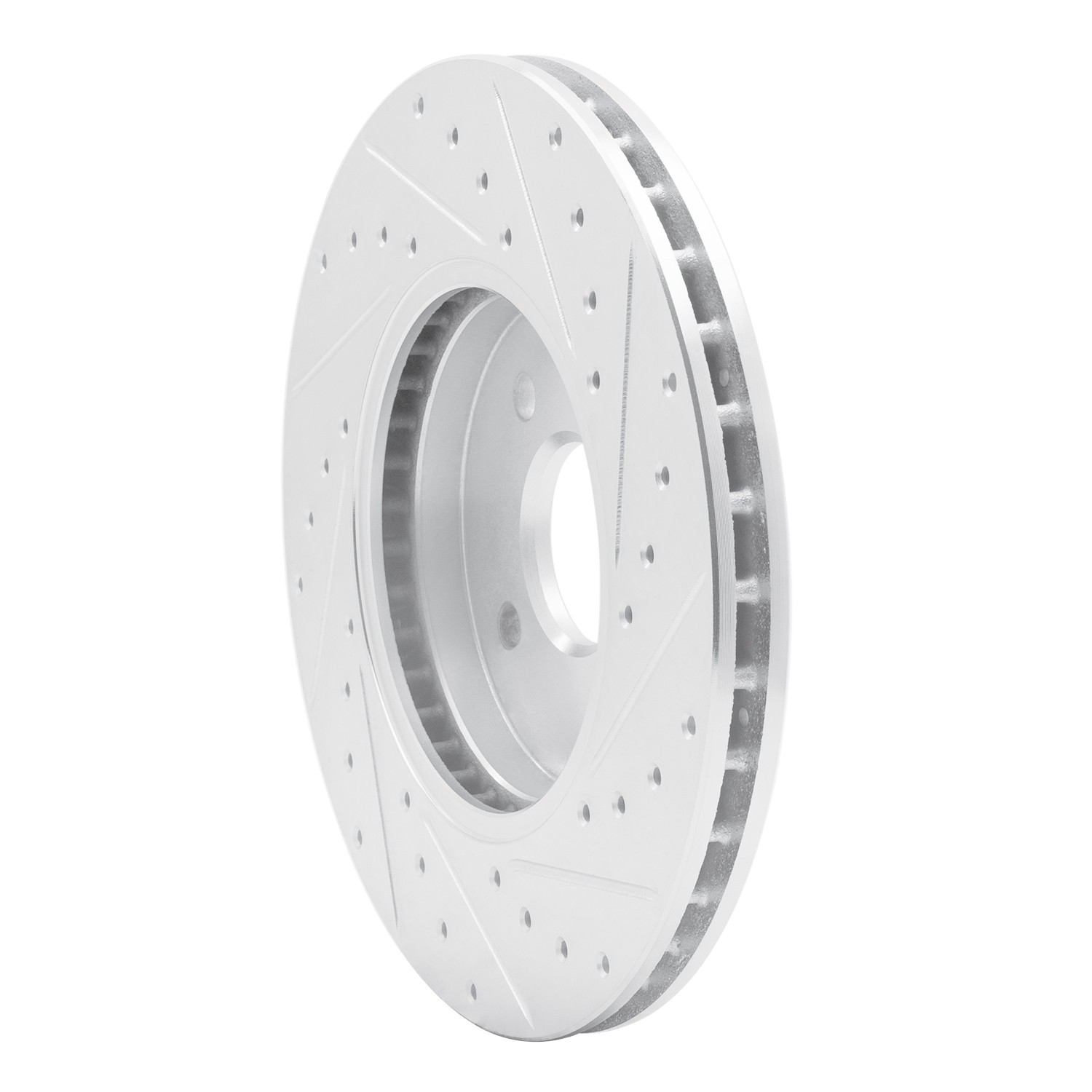 DYN 631-54050L DFC Brake Rotor - Drilled and Slotted - Silver - Image 2