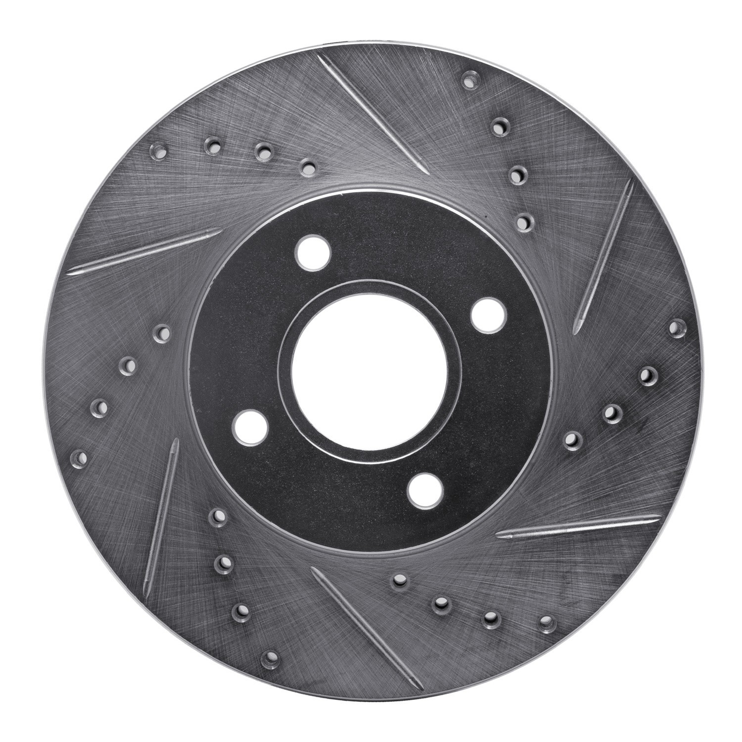DYN 631-54053R DFC Brake Rotor - Drilled and Slotted - Silver