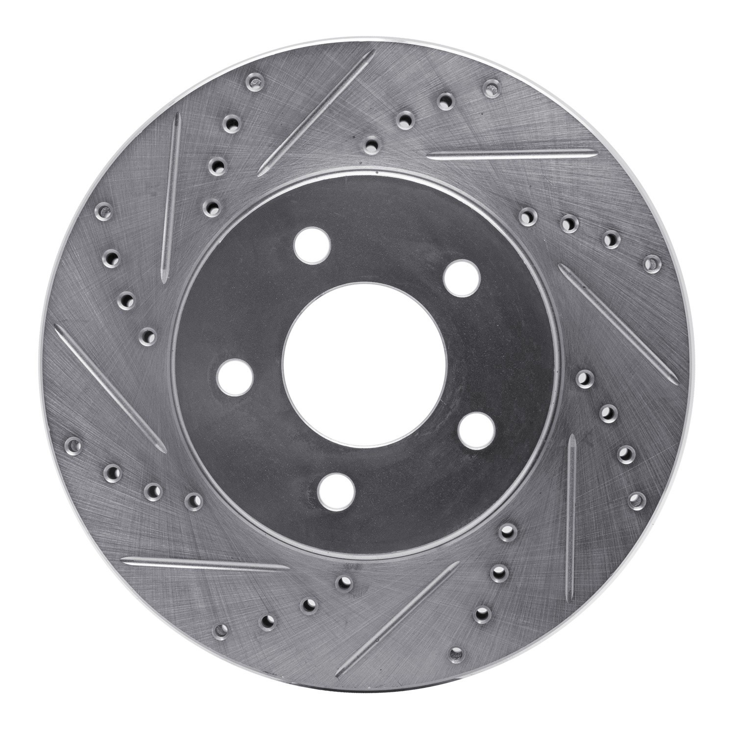DYN 631-54056L DFC Brake Rotor - Drilled and Slotted - Silver