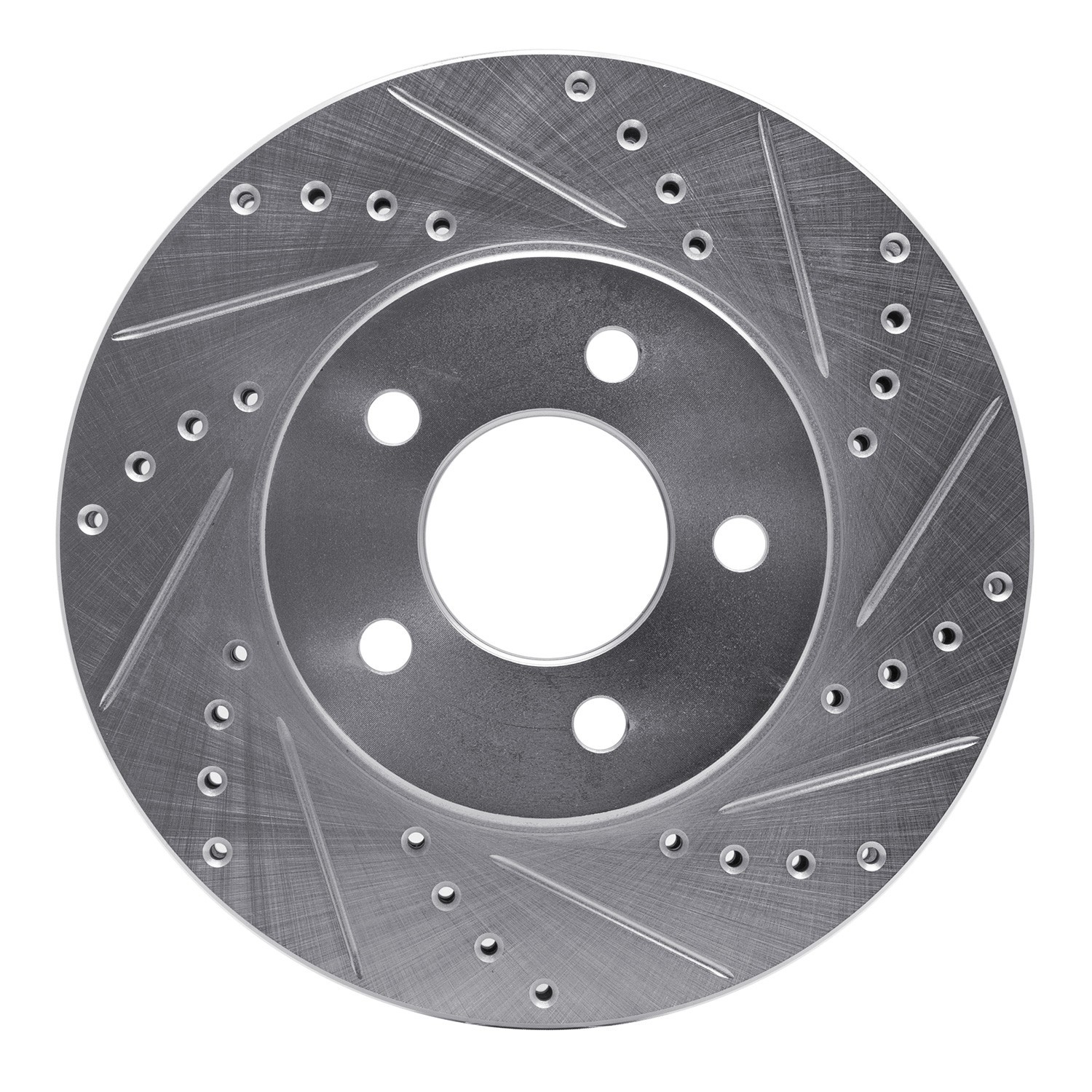 DYN 631-54056R DFC Brake Rotor - Drilled and Slotted - Silver