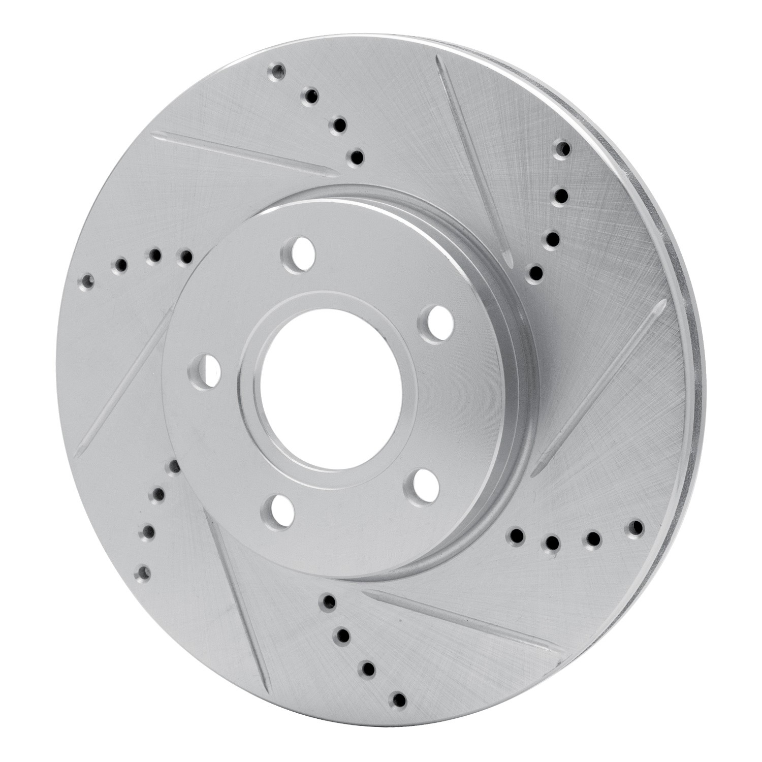DYN 631-54067R DFC Brake Rotor - Drilled and Slotted - Silver - Image 3