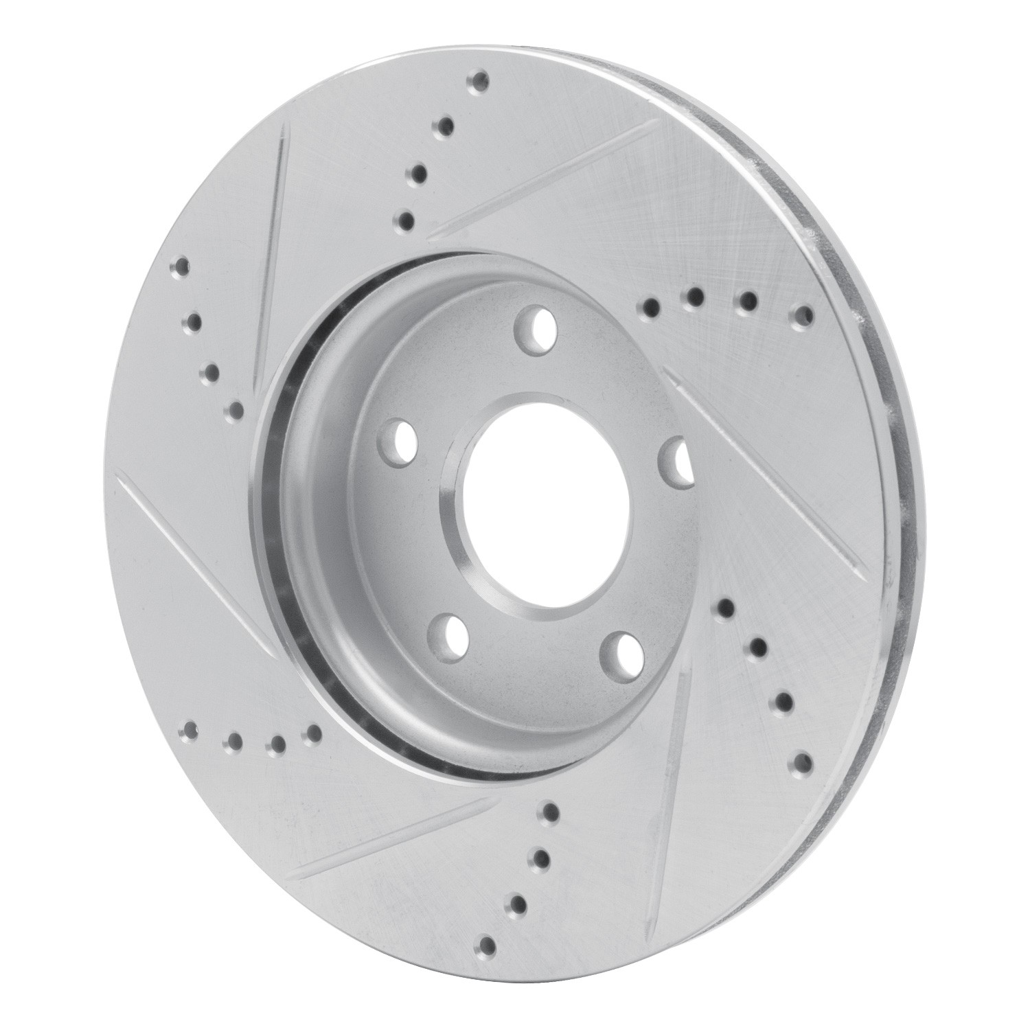 DYN 631-54067R DFC Brake Rotor - Drilled and Slotted - Silver - Image 2