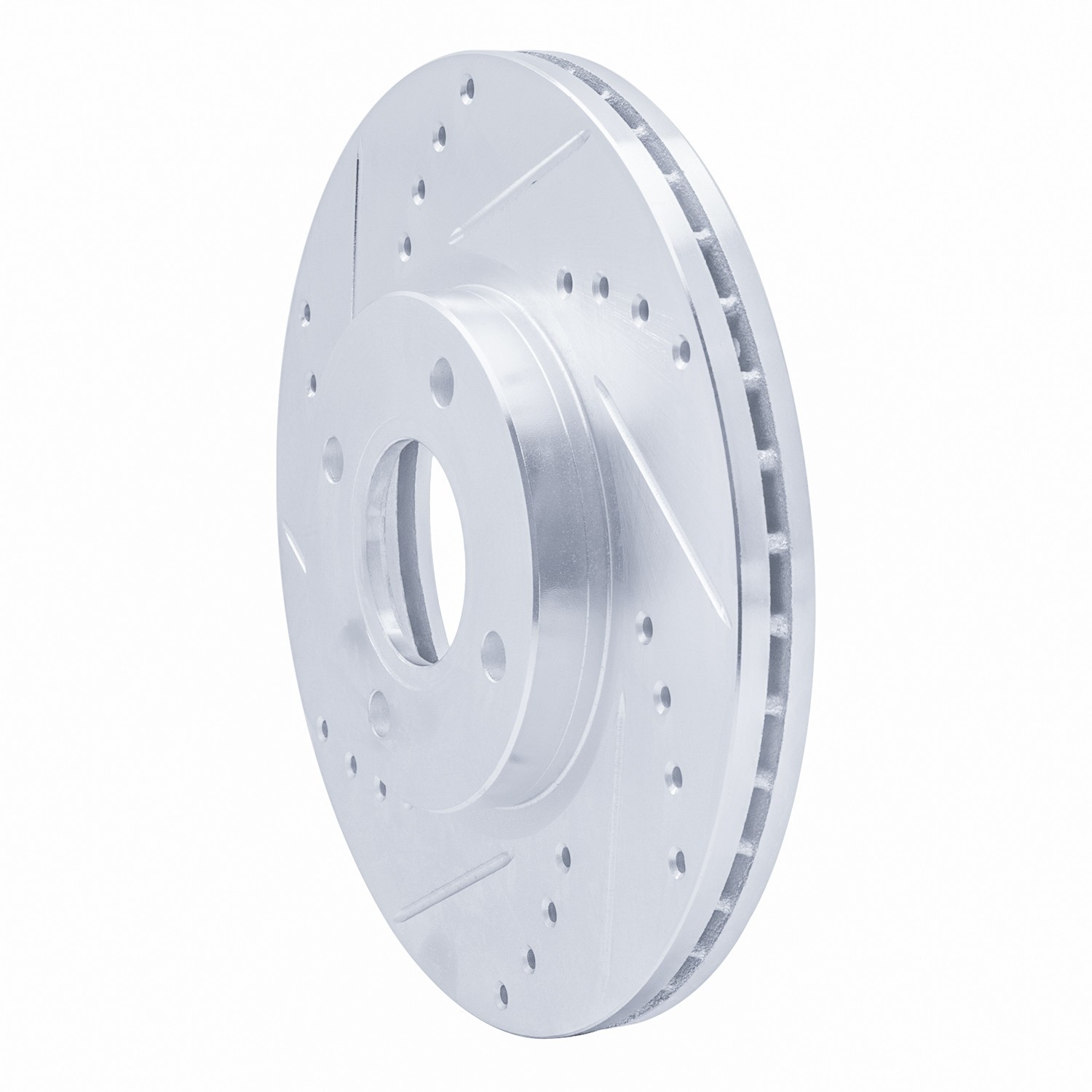 DYN 631-54075L DFC Brake Rotor - Drilled and Slotted - Silver - Image 3