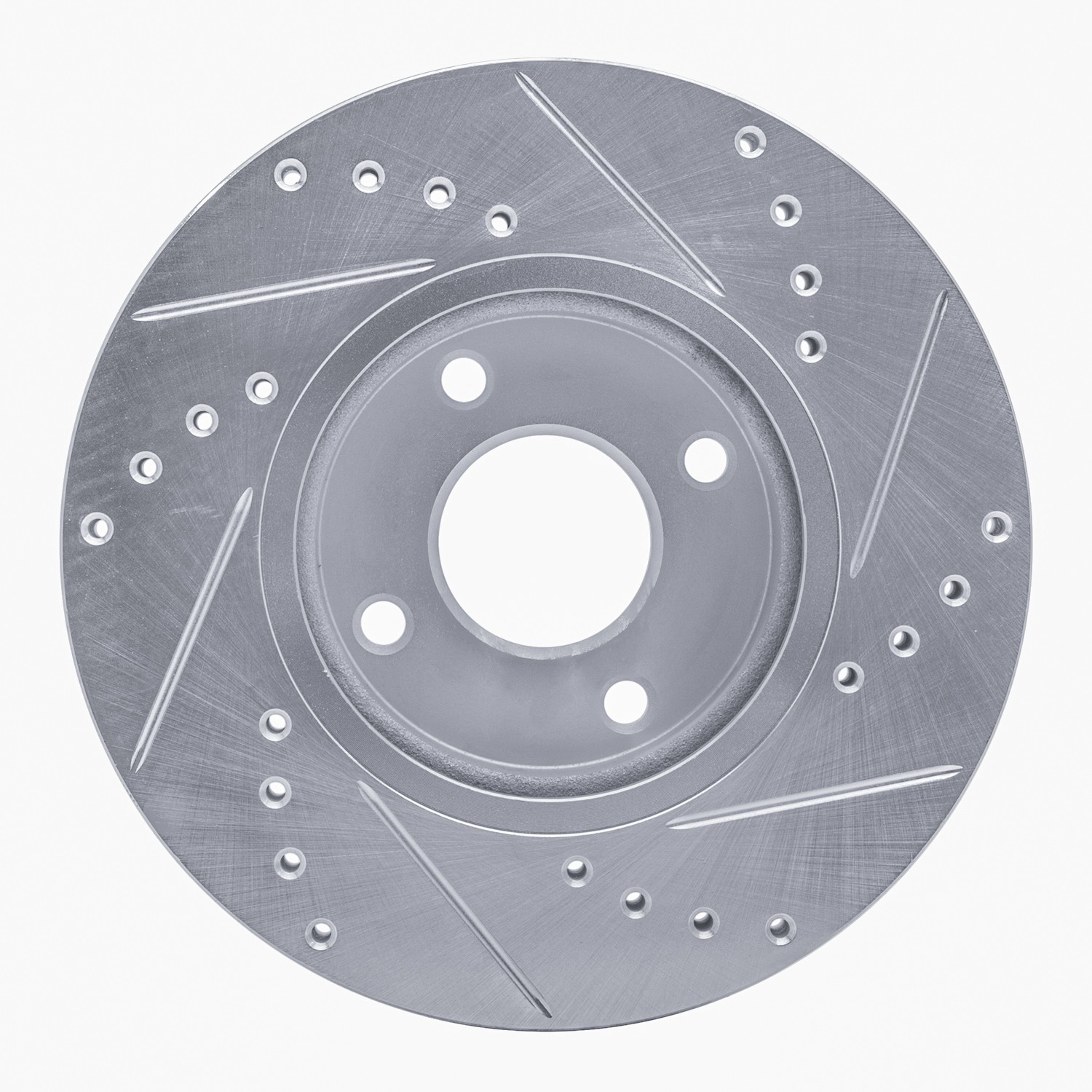 DYN 631-54075L DFC Brake Rotor - Drilled and Slotted - Silver - Image 4