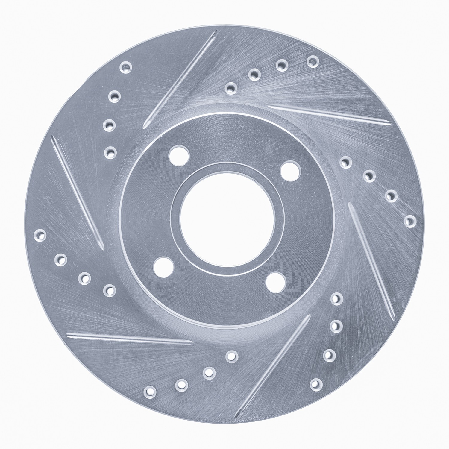 DYN 631-54075L DFC Brake Rotor - Drilled and Slotted - Silver