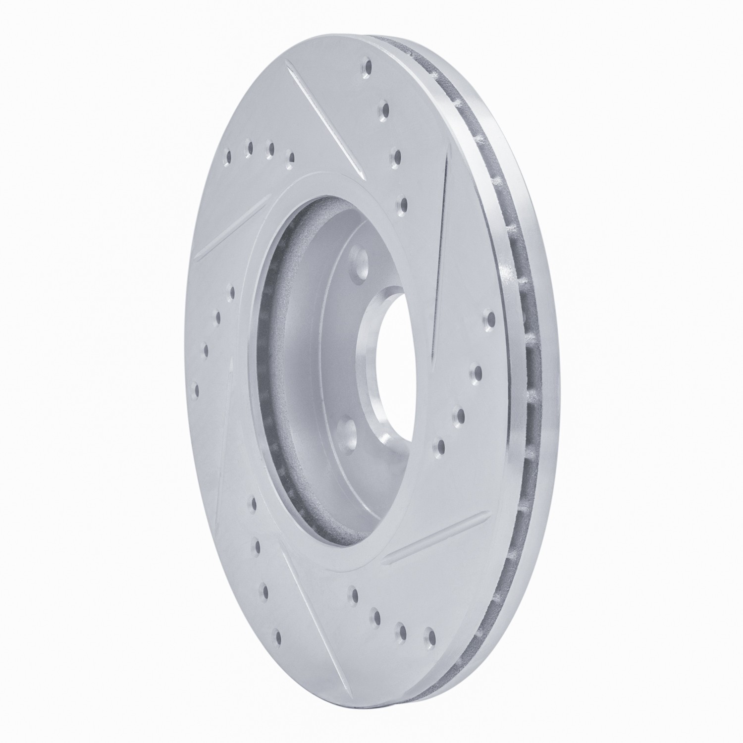 DYN 631-54075L DFC Brake Rotor - Drilled and Slotted - Silver - Image 2