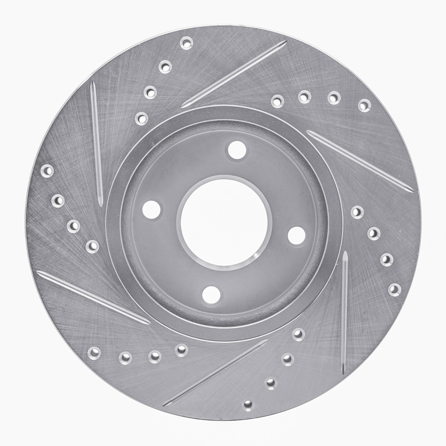 DYN 631-54075R DFC Brake Rotor - Drilled and Slotted - Silver - Image 4