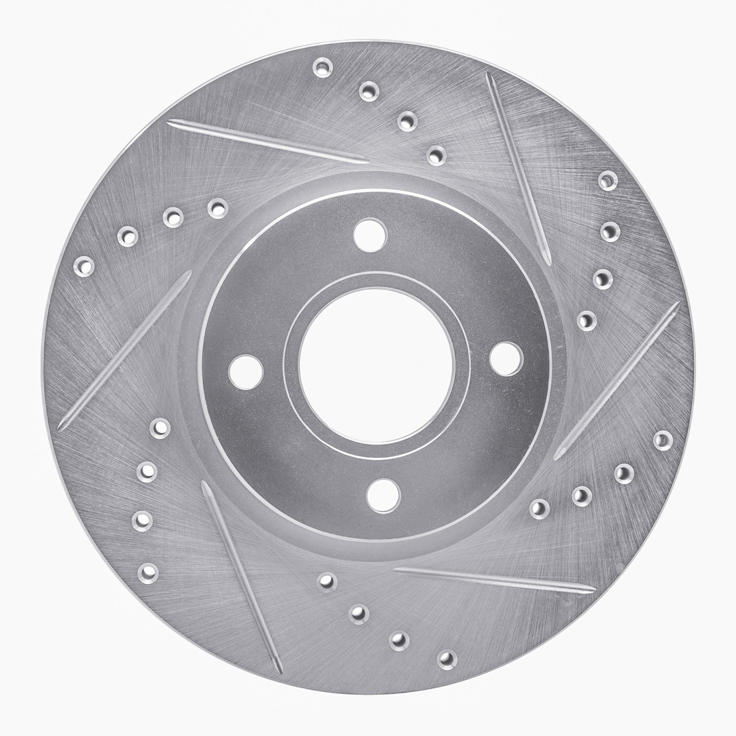 DYN 631-54075R DFC Brake Rotor - Drilled and Slotted - Silver