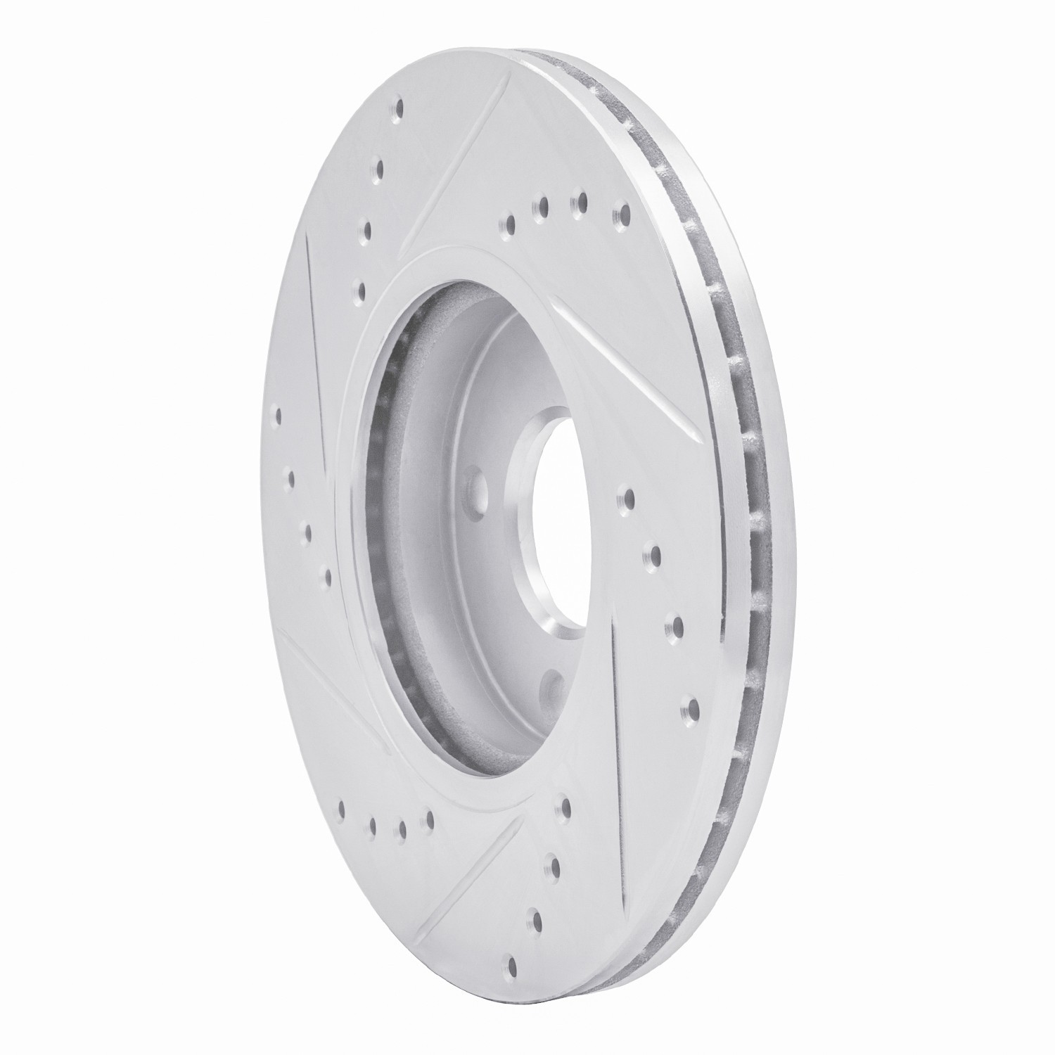 DYN 631-54075R DFC Brake Rotor - Drilled and Slotted - Silver - Image 2
