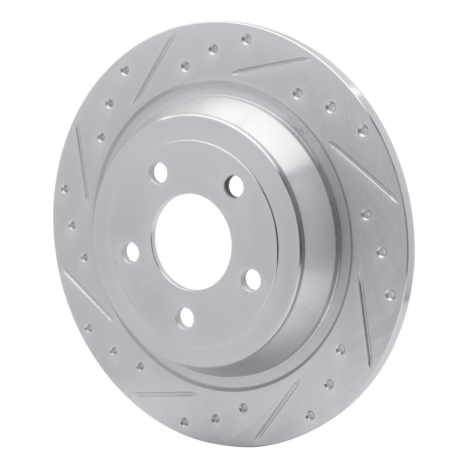 DYN 631-54076L DFC Brake Rotor - Drilled and Slotted - Silver - Image 2