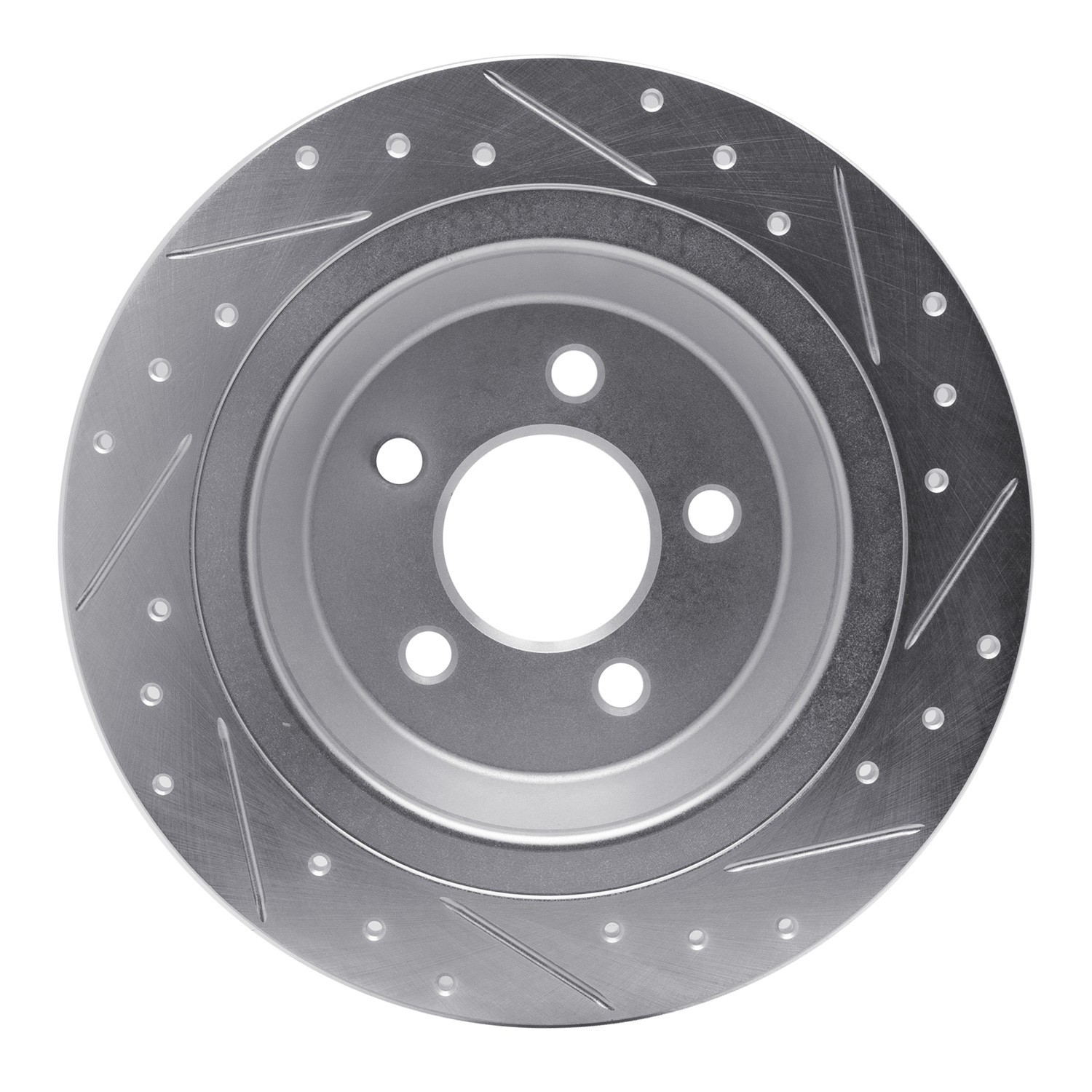 DYN 631-54076L DFC Brake Rotor - Drilled and Slotted - Silver - Image 5