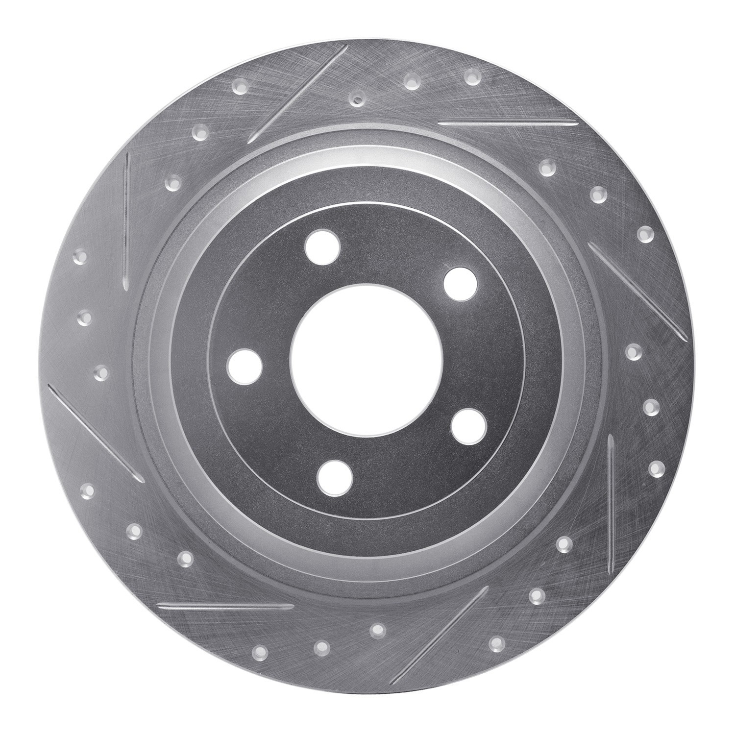 DYN 631-54076L DFC Brake Rotor - Drilled and Slotted - Silver - Image 3