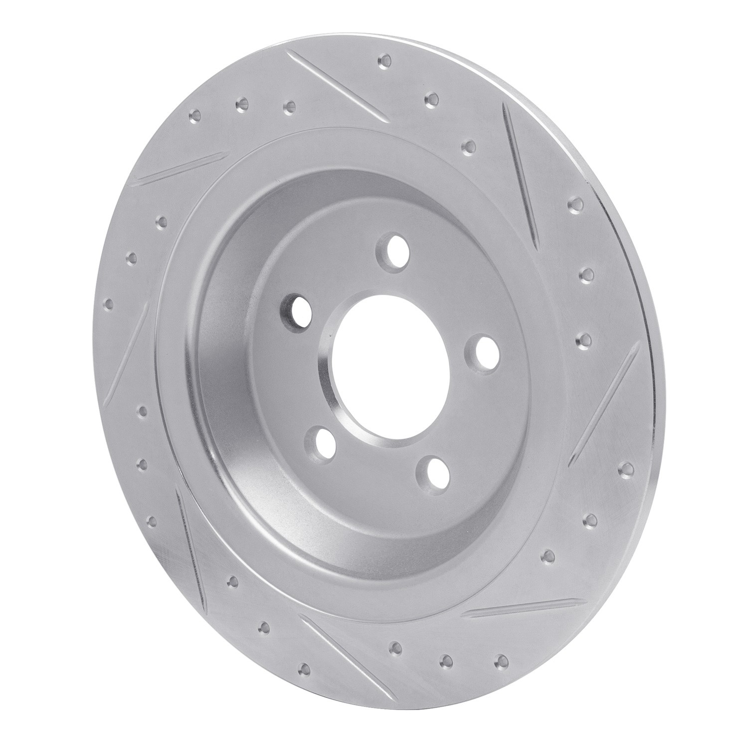 DYN 631-54076L DFC Brake Rotor - Drilled and Slotted - Silver - Image 4
