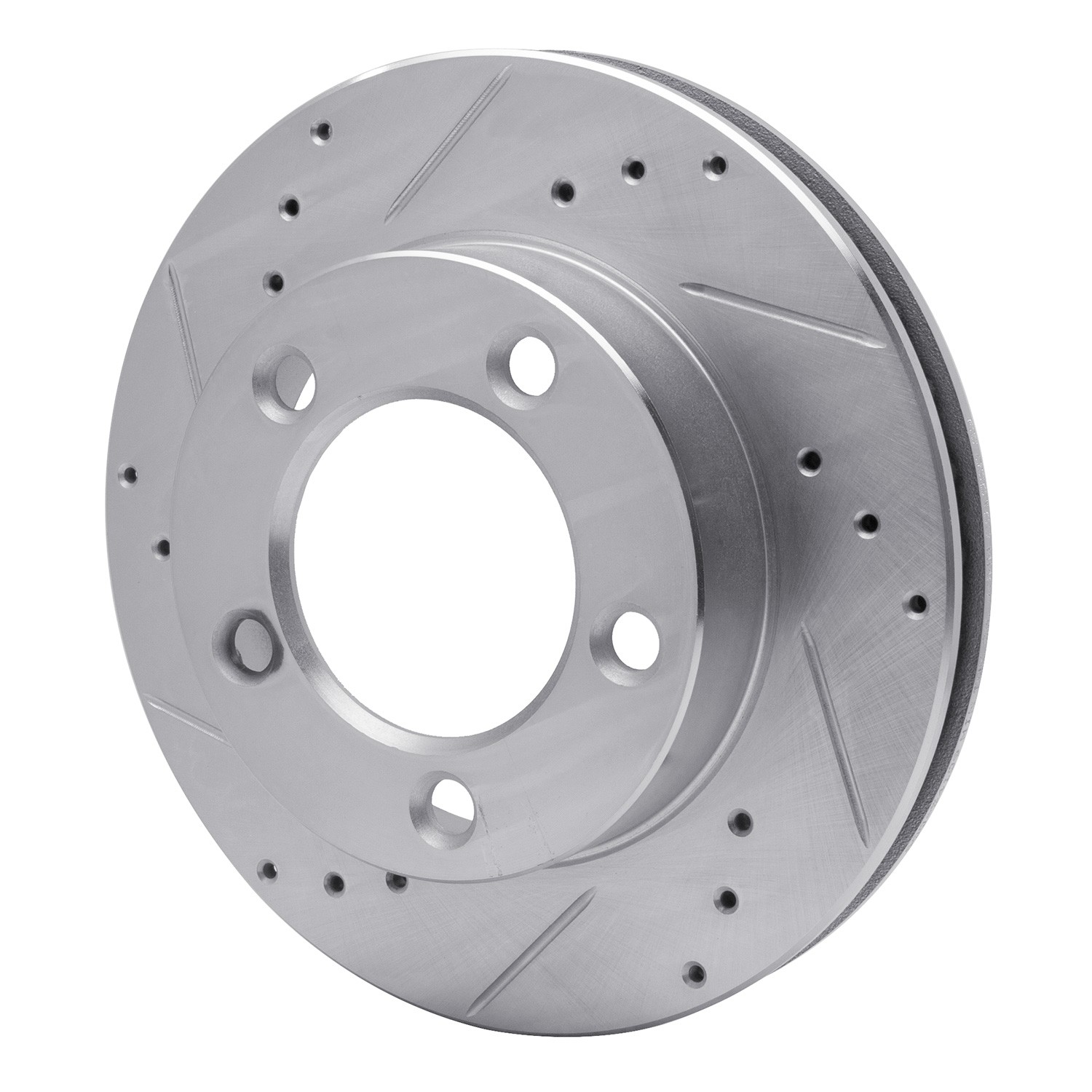 DYN-631-54109L DFC Brake Rotor - Drilled and Slotted - Silver - Image 3