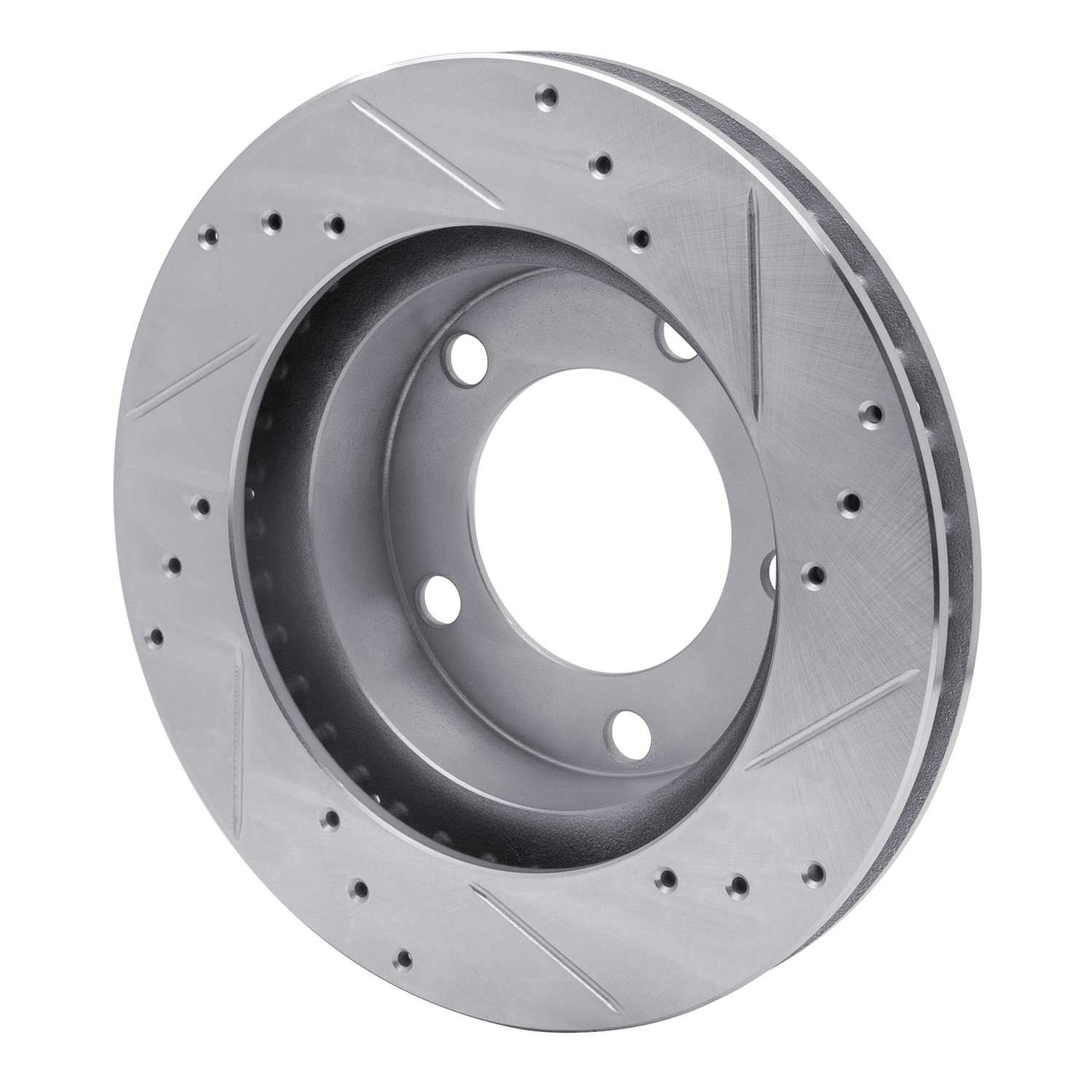 DYN-631-54109L DFC Brake Rotor - Drilled and Slotted - Silver - Image 2