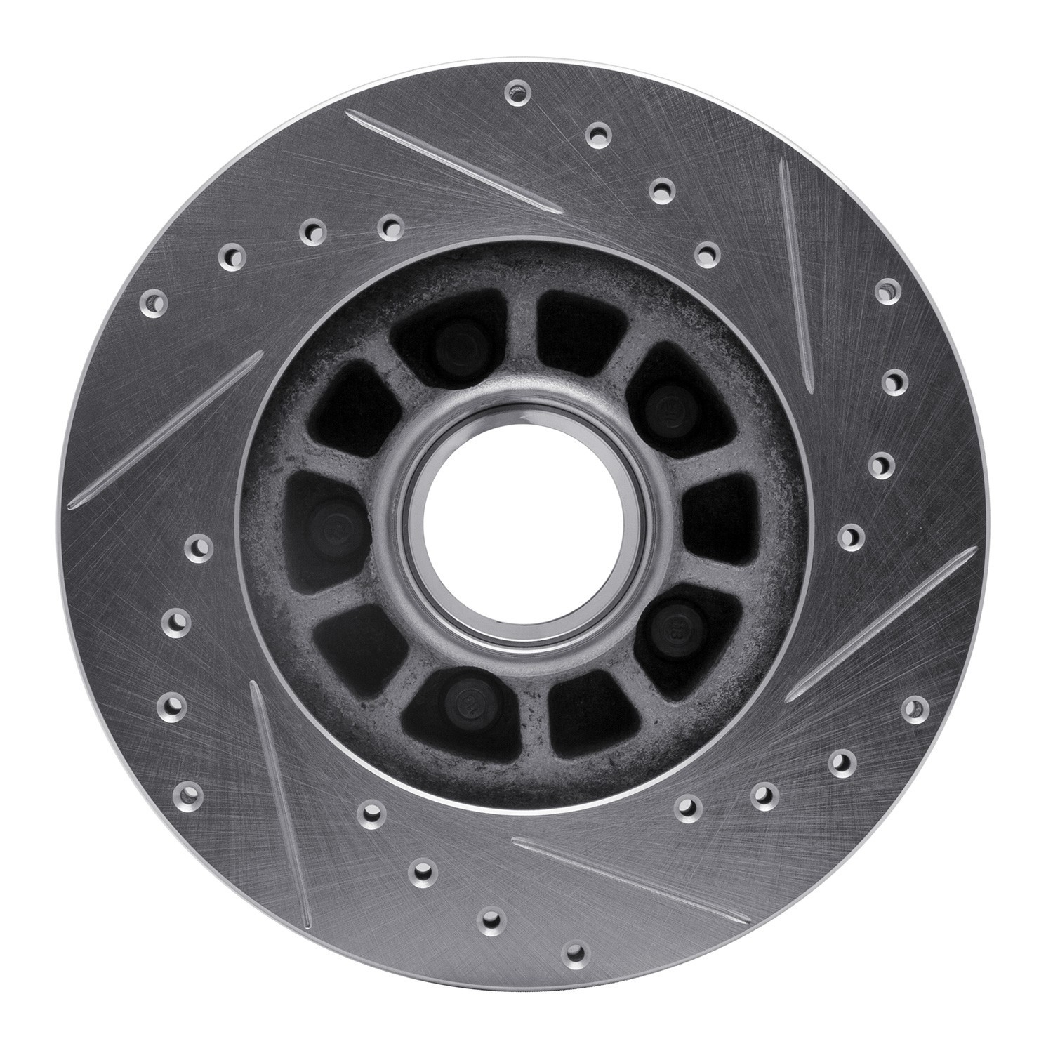 DYN 631-54111L DFC Brake Rotor - Drilled and Slotted - Silver