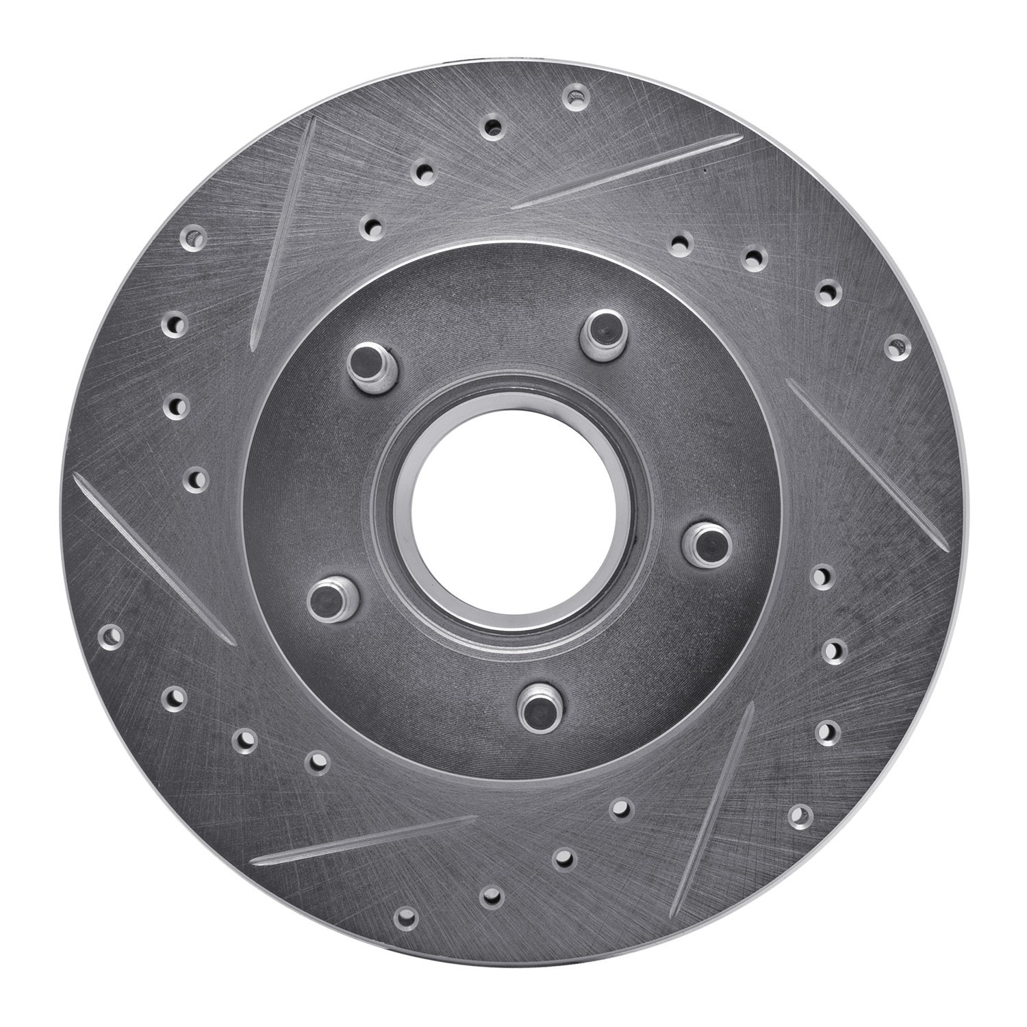 DYN 631-54111L DFC Brake Rotor - Drilled and Slotted - Silver - Image 2