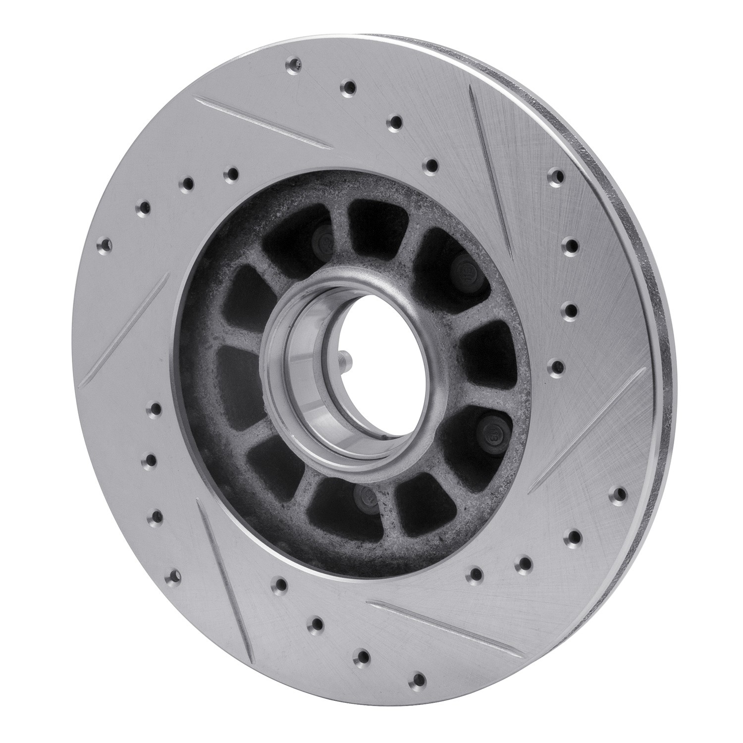 DYN 631-54111L DFC Brake Rotor - Drilled and Slotted - Silver - Image 3