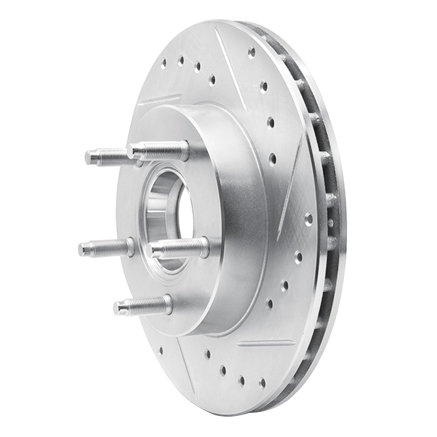 DYN 631-54111R DFC Brake Rotor - Drilled and Slotted - Silver - Image 2