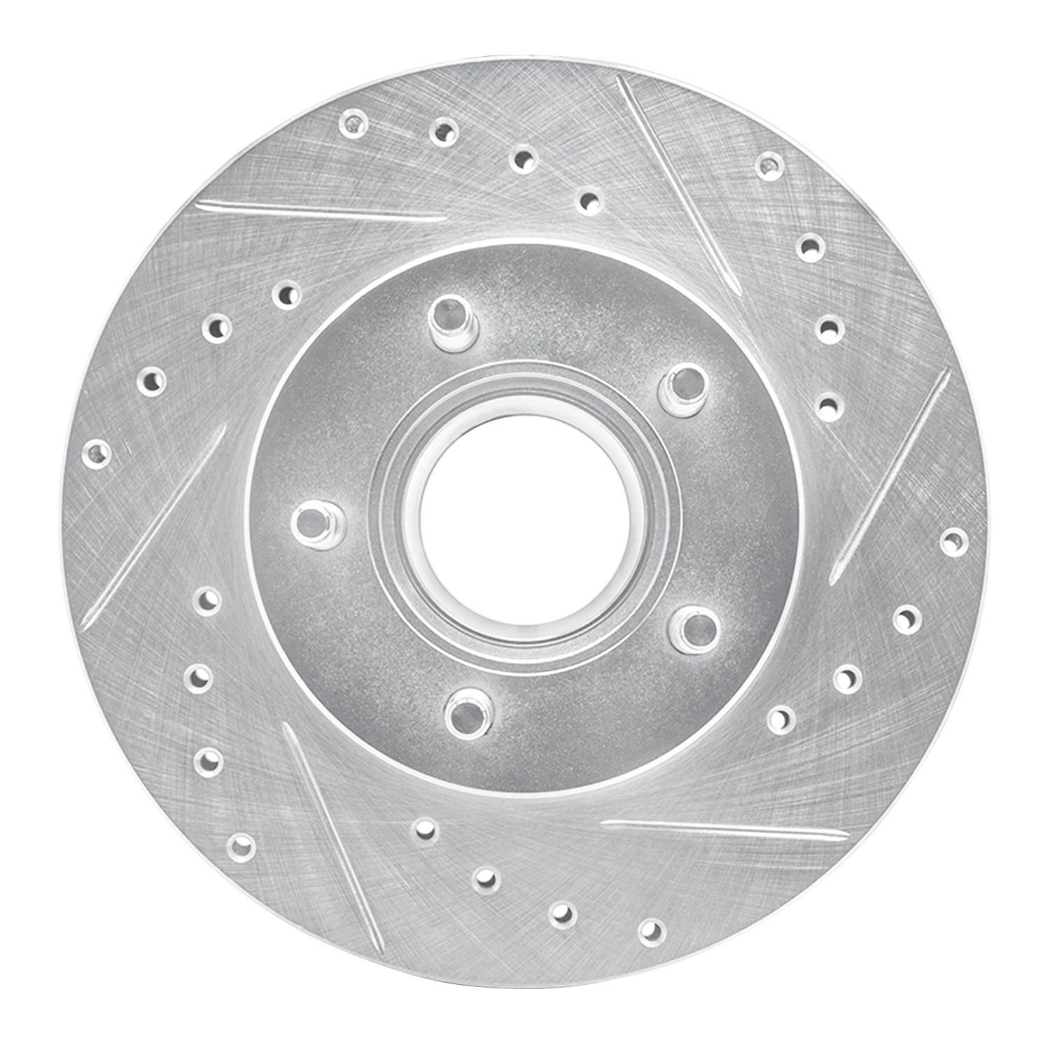 DYN 631-54111R DFC Brake Rotor - Drilled and Slotted - Silver - Image 3