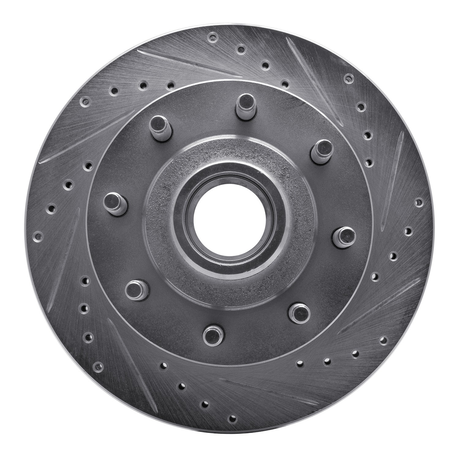 DYN 631-54118R DFC Brake Rotor - Drilled and Slotted - Silver
