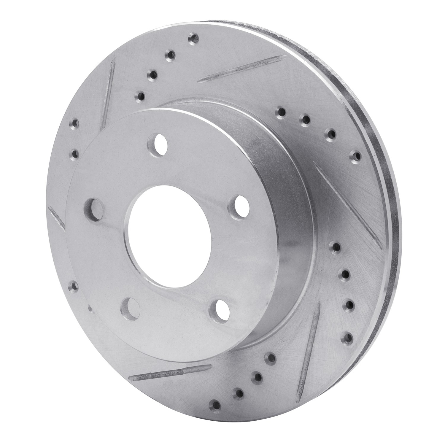 DYN 631-54120D DFC Brake Rotor - Drilled and Slotted - Silver - Image 2