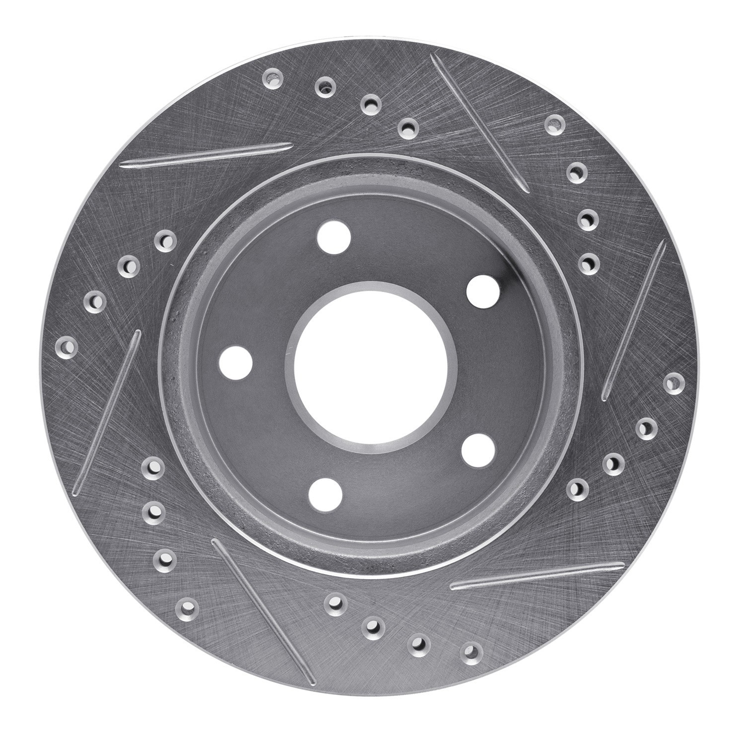 DYN 631-54120D DFC Brake Rotor - Drilled and Slotted - Silver - Image 3