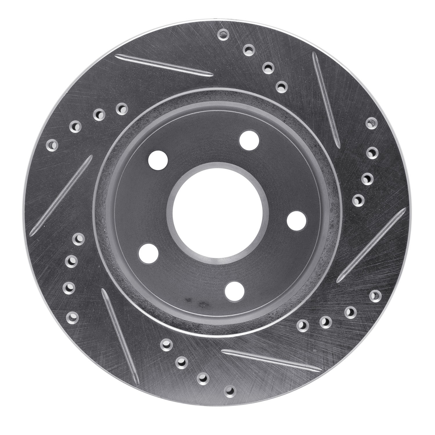 DYN 631-54121D DFC Brake Rotor - Drilled and Slotted - Silver - Image 4