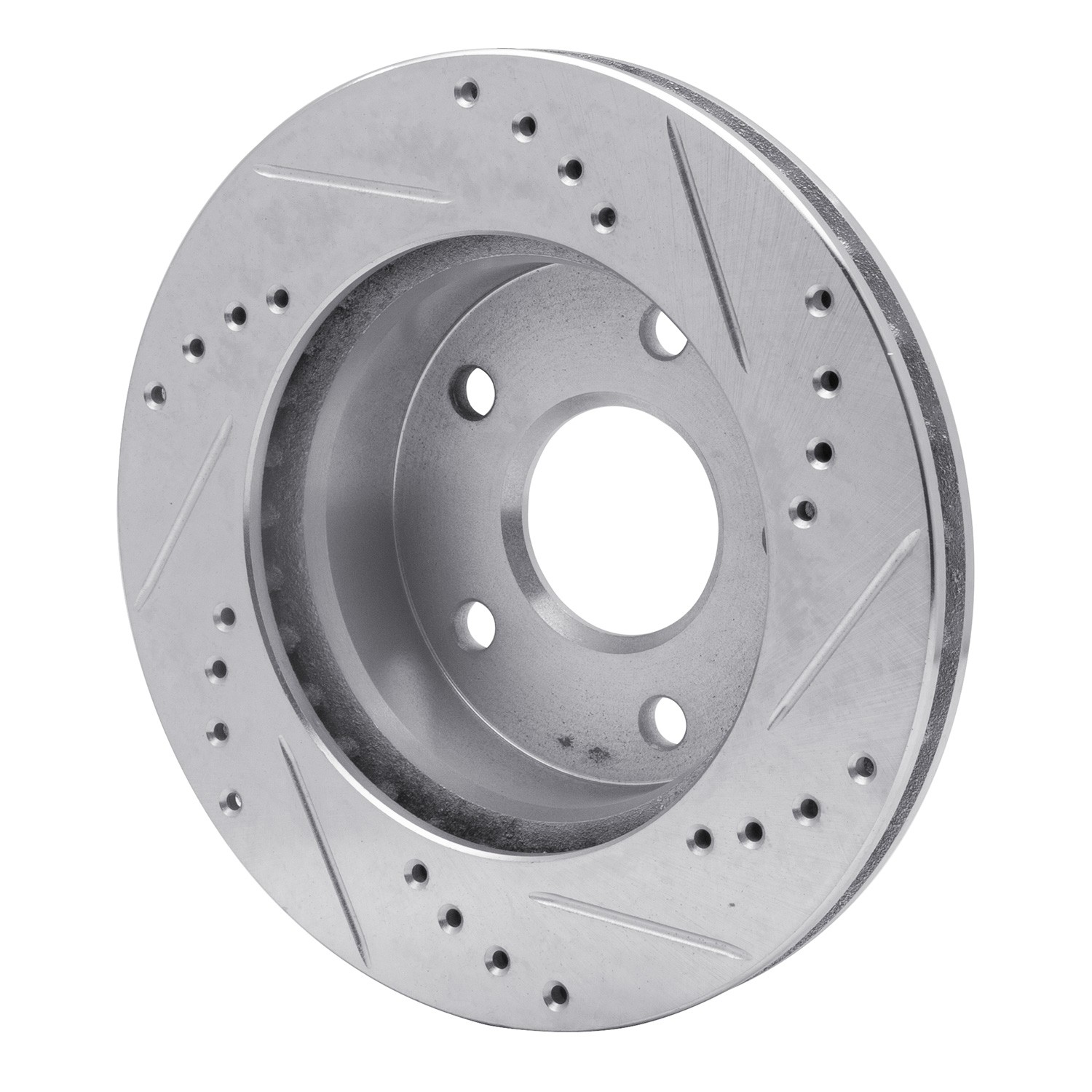 DYN 631-54121D DFC Brake Rotor - Drilled and Slotted - Silver
