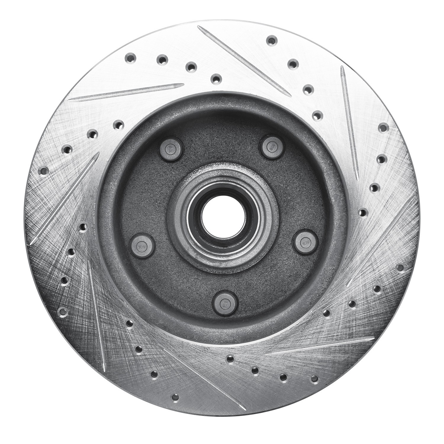 DYN 631-54129L DFC Brake Rotor - Drilled and Slotted - Silver - Image 3