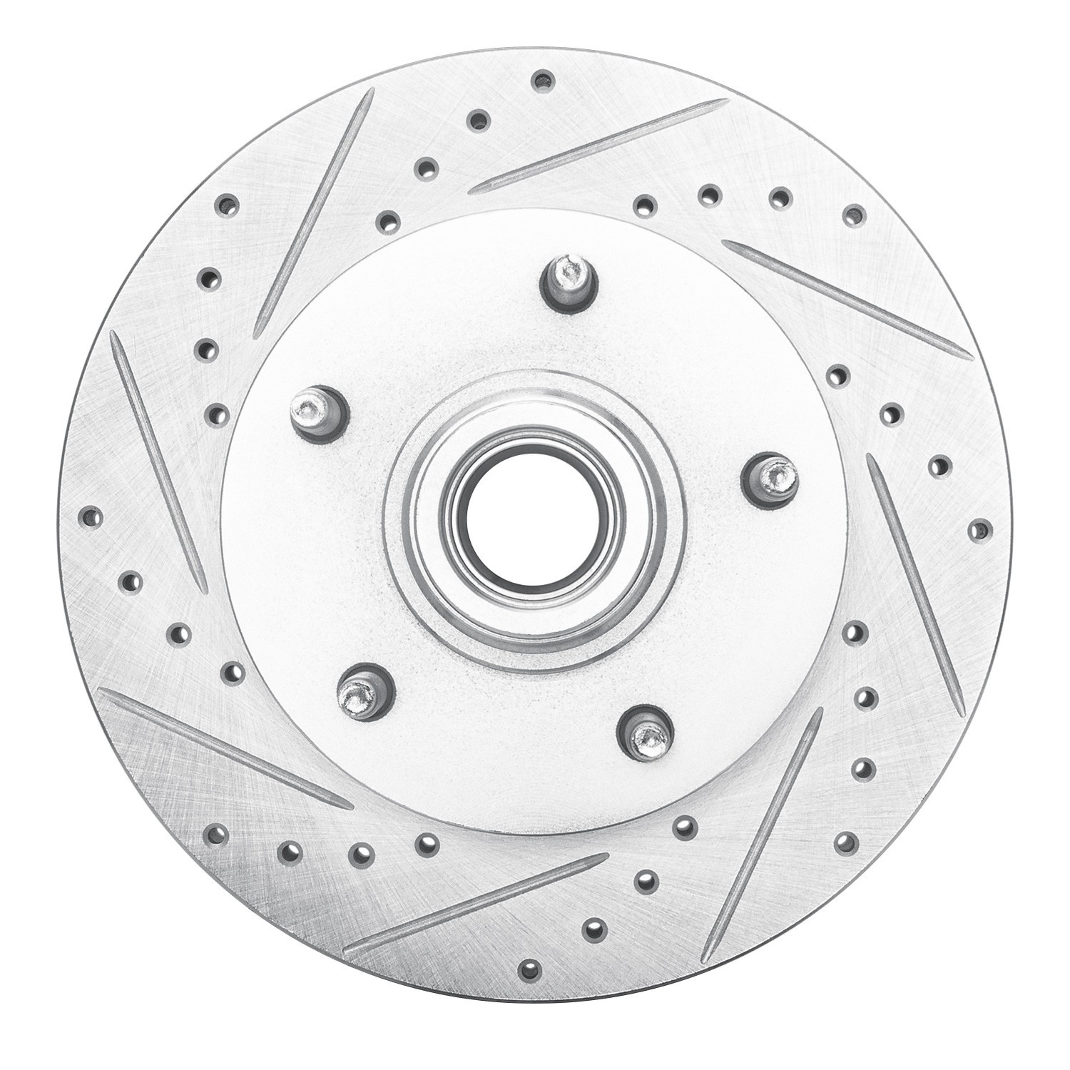 DYN 631-54129L DFC Brake Rotor - Drilled and Slotted - Silver - Image 4