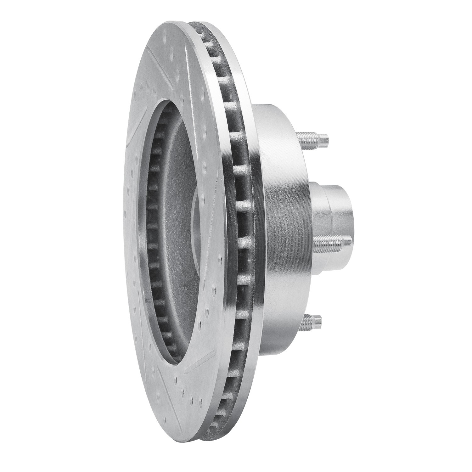DYN 631-54129L DFC Brake Rotor - Drilled and Slotted - Silver