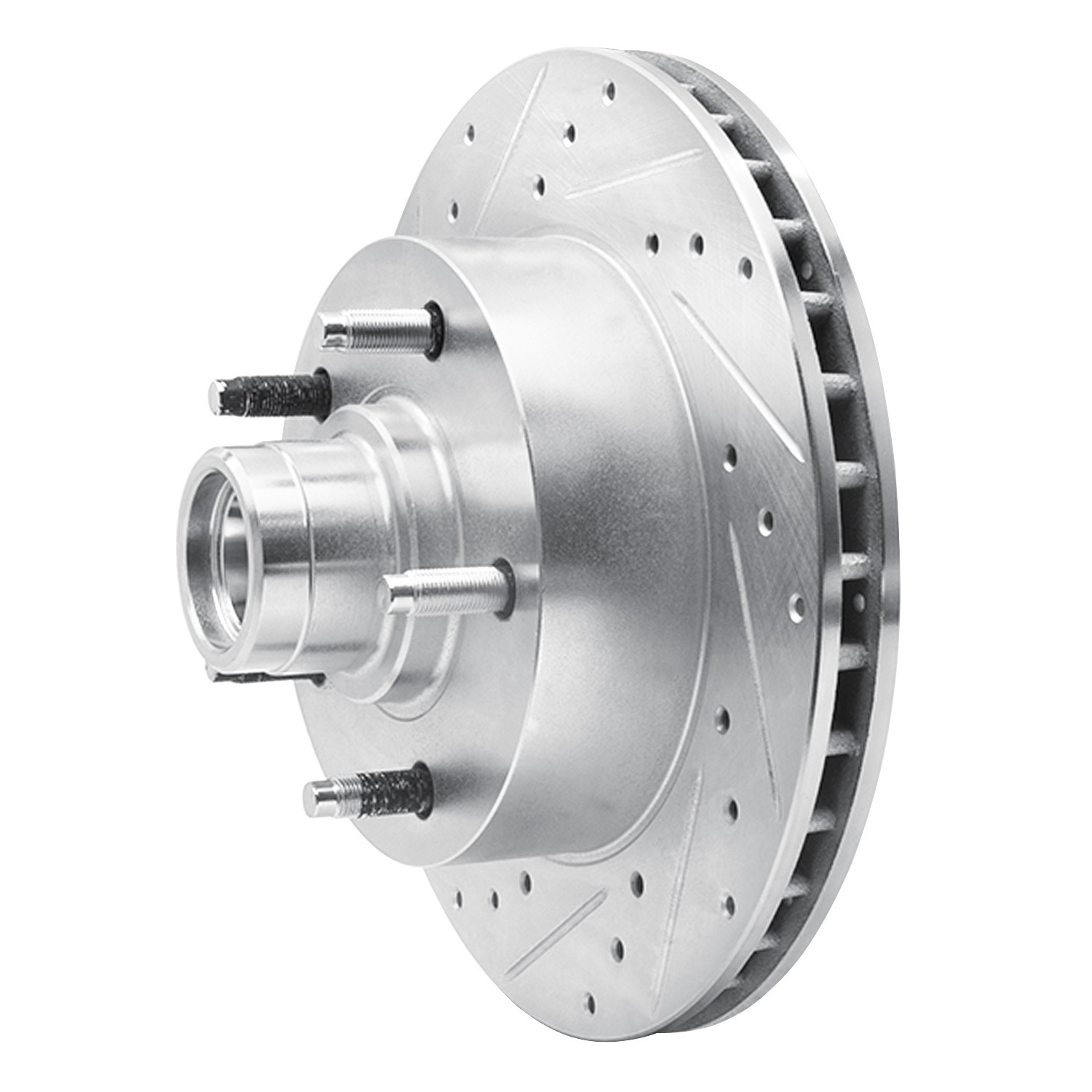 DYN 631-54130L DFC Brake Rotor - Drilled and Slotted - Silver - Image 3
