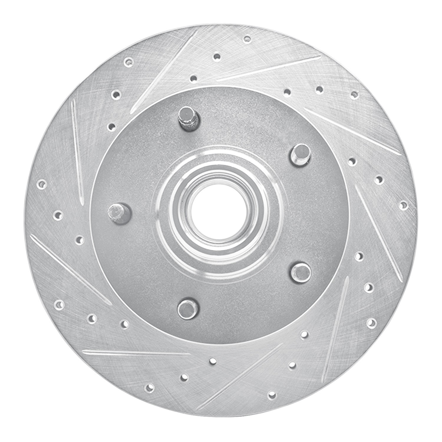 DYN 631-54130L DFC Brake Rotor - Drilled and Slotted - Silver